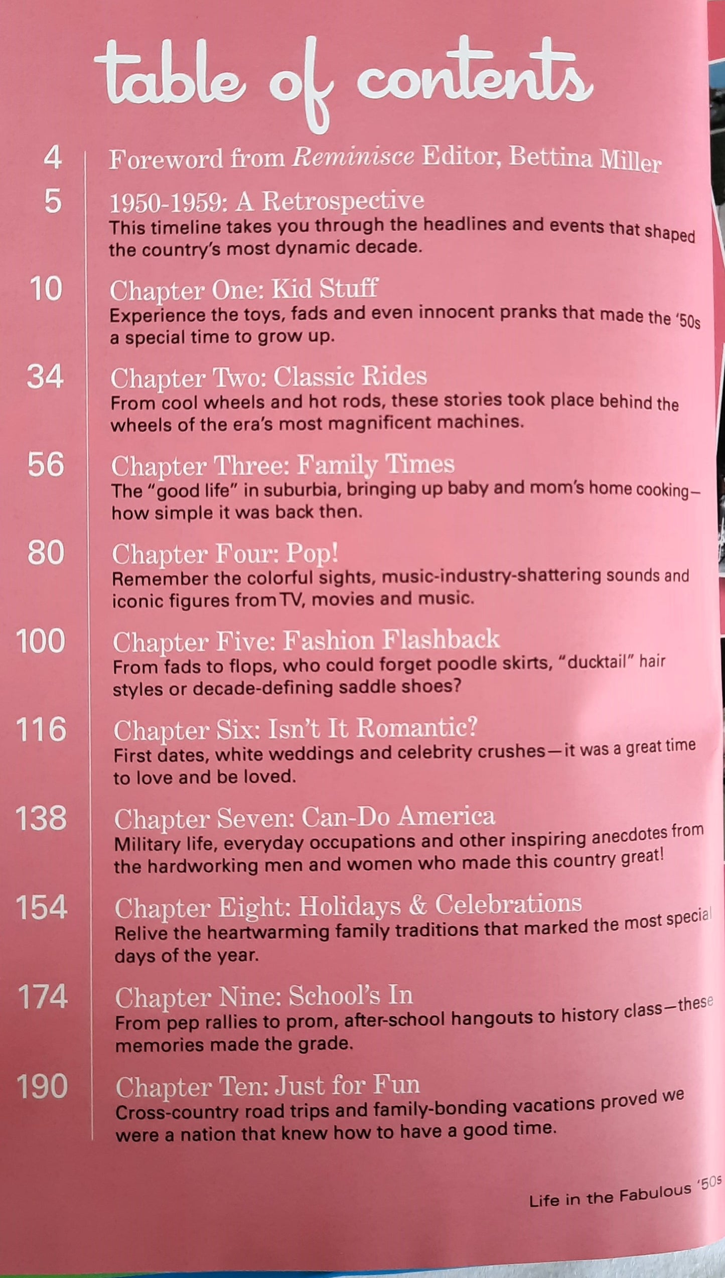 Reminisce Books: Life in the Fabulous '50s edited by Joanne Weintraub (Very good, 2009, HC, 208 pages, Reiman Media)