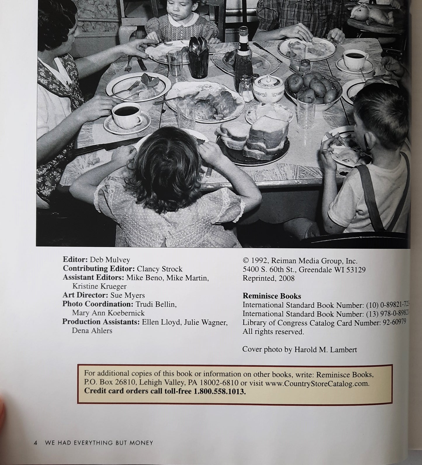Reminisce Books: 'We Had Everything But Money' edited by Deb Mulvey (Like new, 2008, HC, 162 pages, Reiman Media)