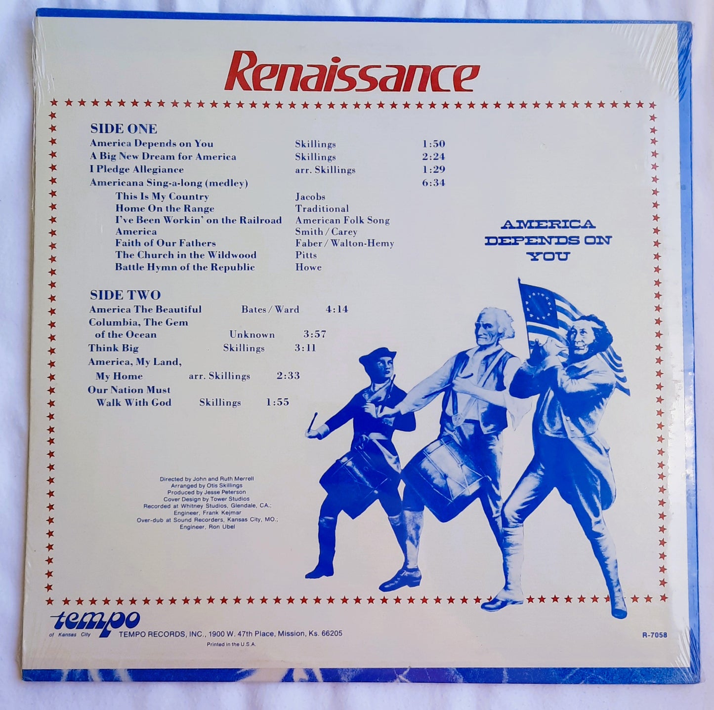 Tempo of Kansas City: Renaissance America Depends on You Collectible Vinyl Record (New, 1974, Full-length)