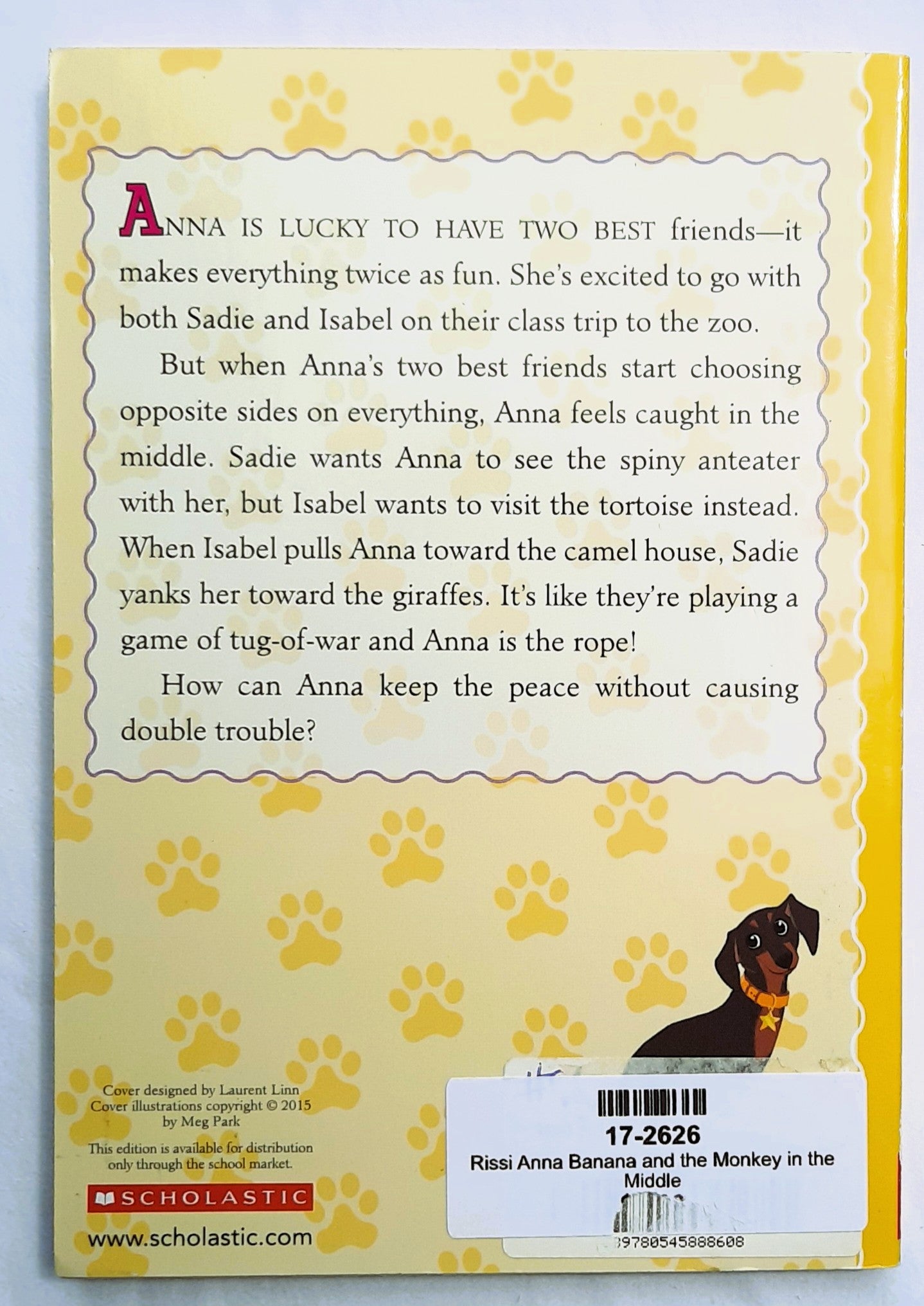 Anna, Banana, and the Monkey in the Middle by Anica Mrose Rissi (Very good, 2016, Pbk, 115 pages, Scholastic)