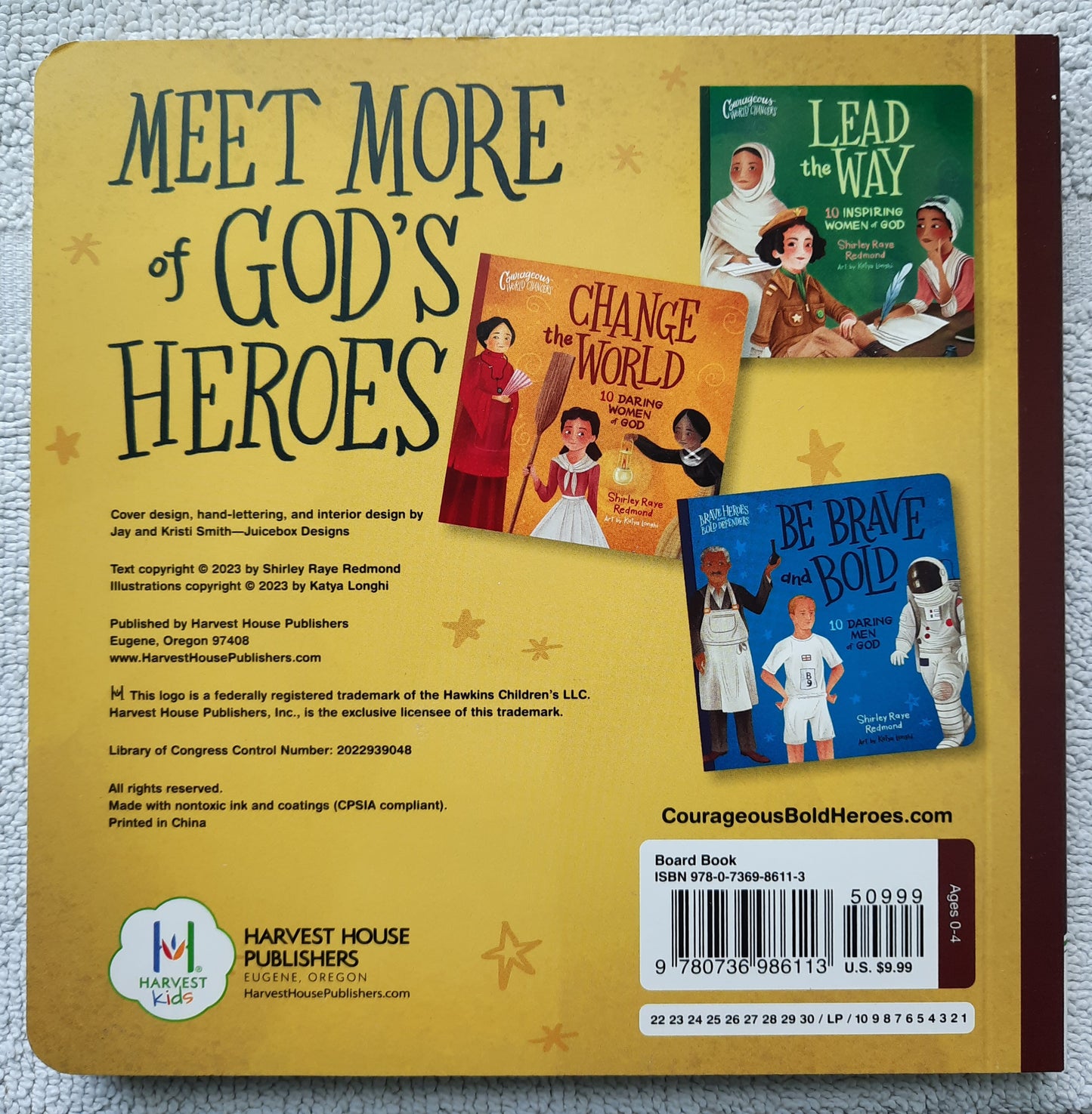 Brave Heroes and Bold Defenders: Stand Strong: 10 Inspiring Men of God by Shirley Raye Redmond (New, 2023, Board Book, 20 pages, Harvest House Kids)