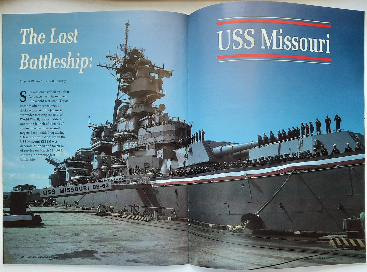 Missouri Magazine Fall 1992 edited by Tony Nolan Adrignola (Very good, 1992, Pbk, 48 pages, ADmore Publishing)