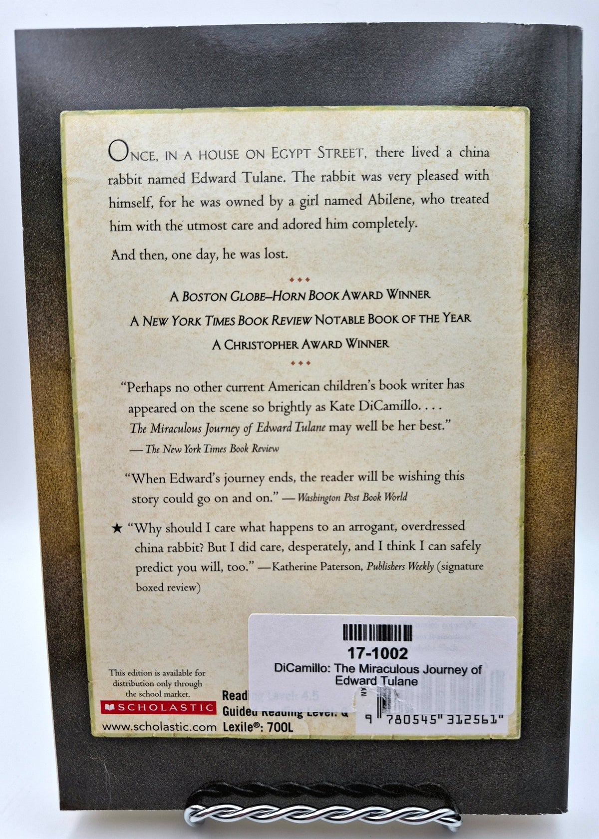 El maravilloso viaje de Edward Tulane de Kate DiCamillo (Nuevo, 2010, Tapa blanda, 224 páginas, Scholastic)