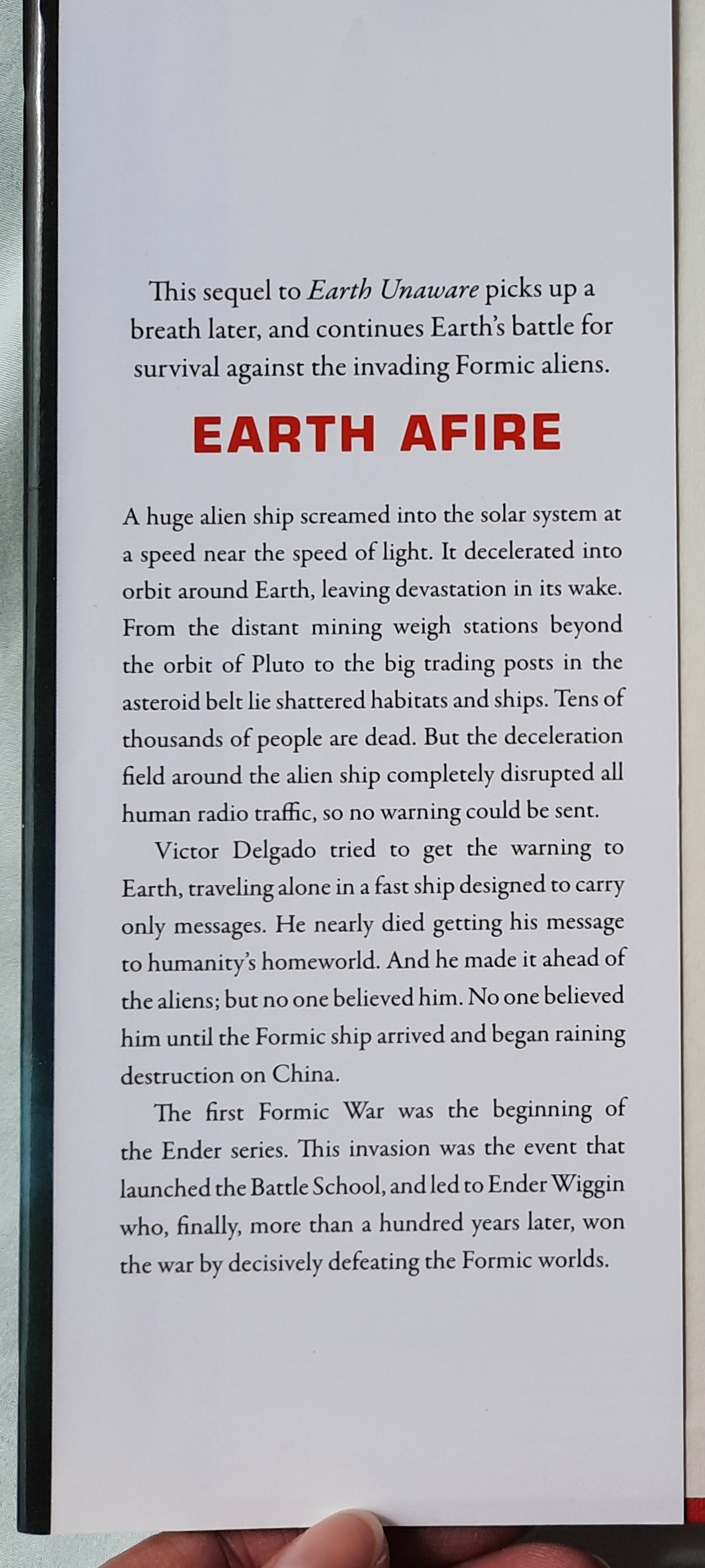Earth Afire by Orson Scott Card; Aaron Johnston (The First Formic War #2 , Very good, 2013, HC, 399 pages, Tom Doherty Associates)
