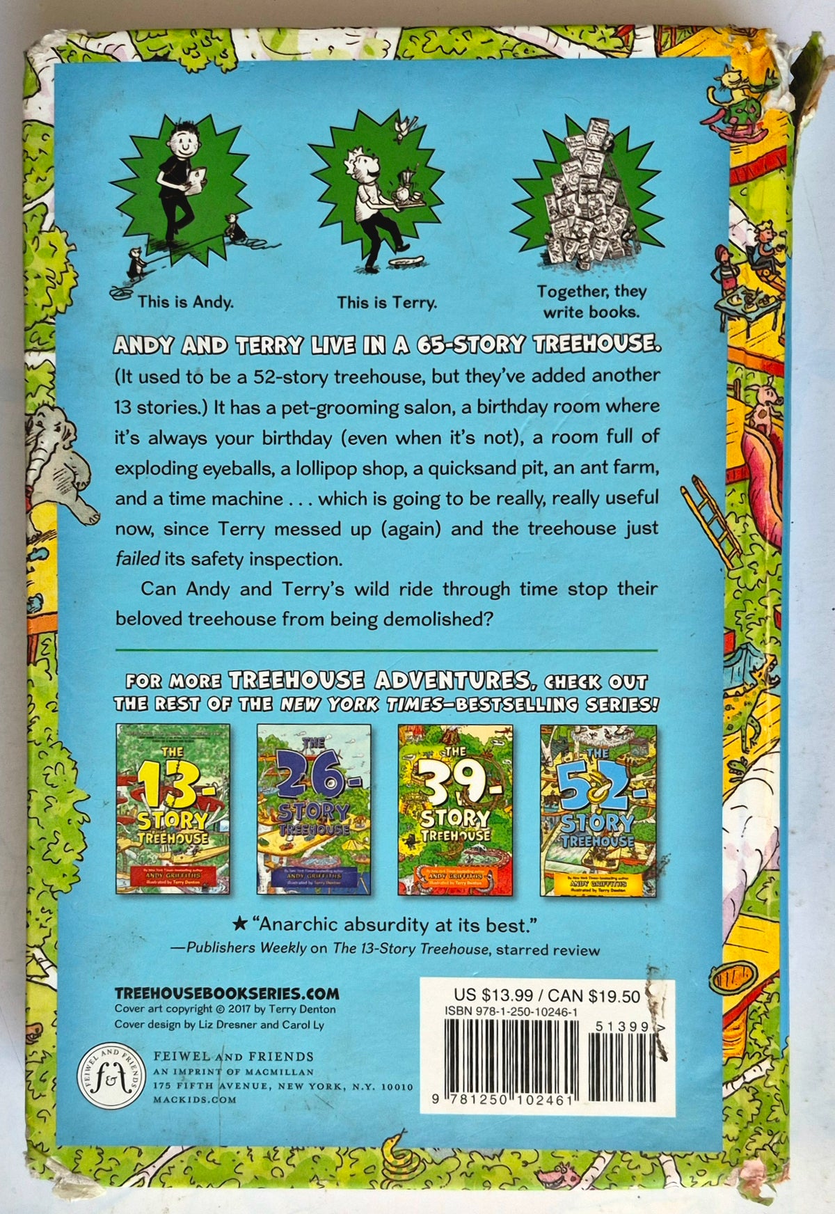 The 65 Story Treehouse by Andy Griffiths; Terry Denton (Good, 2017, HC, 380 pgs, Fiewel and Friends)