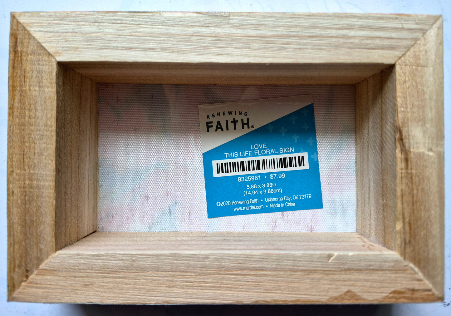 Love This Life Floral Wall shelf Sign by Renewing Faith (New, 2020, 5.88 x 3.88 inch, Canvas & Wood)