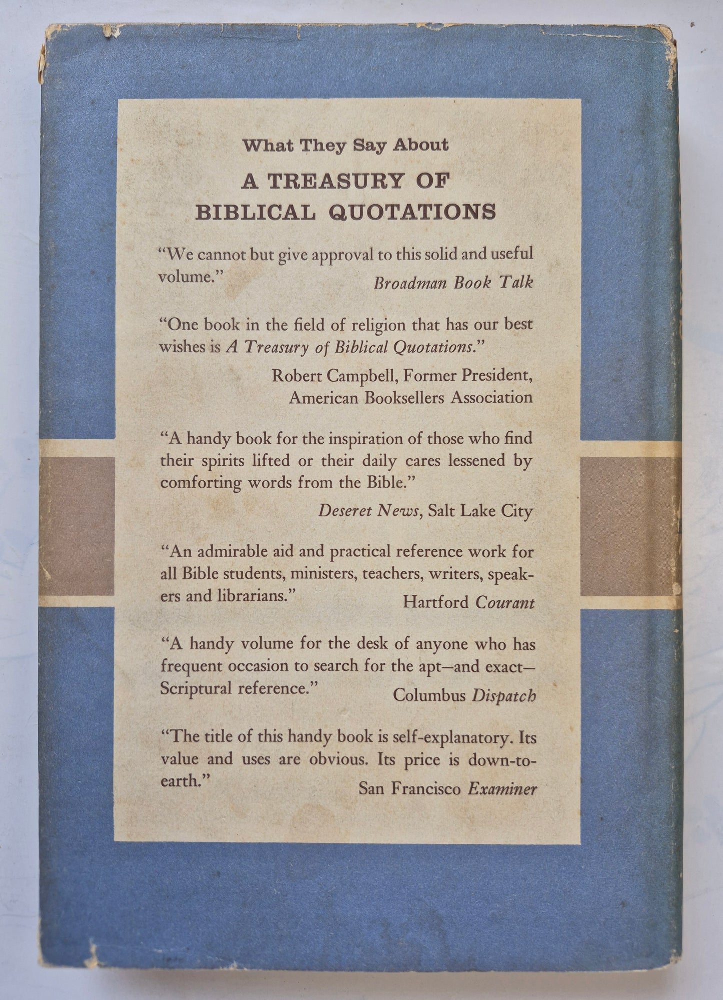 A Treasury of Biblical Quotations edited by Lester V. Berry -Good, 1953, HC, 264 pgs, Doubleday & Co.