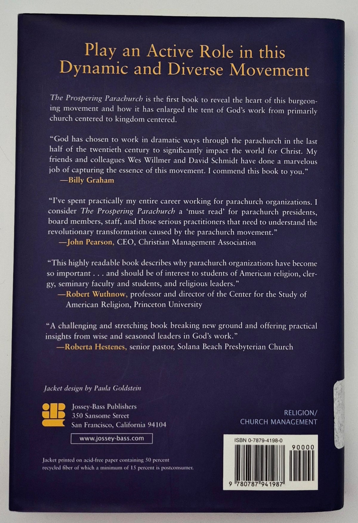The Prospering Parachurch: Enlarging the Boundaries of God's Kingdom by Wesley K. Willmer; J. David Schmidt; Martyn Smith (Very Good, 1998, HC, 232 pgs, Jossey-Bass Pub.)