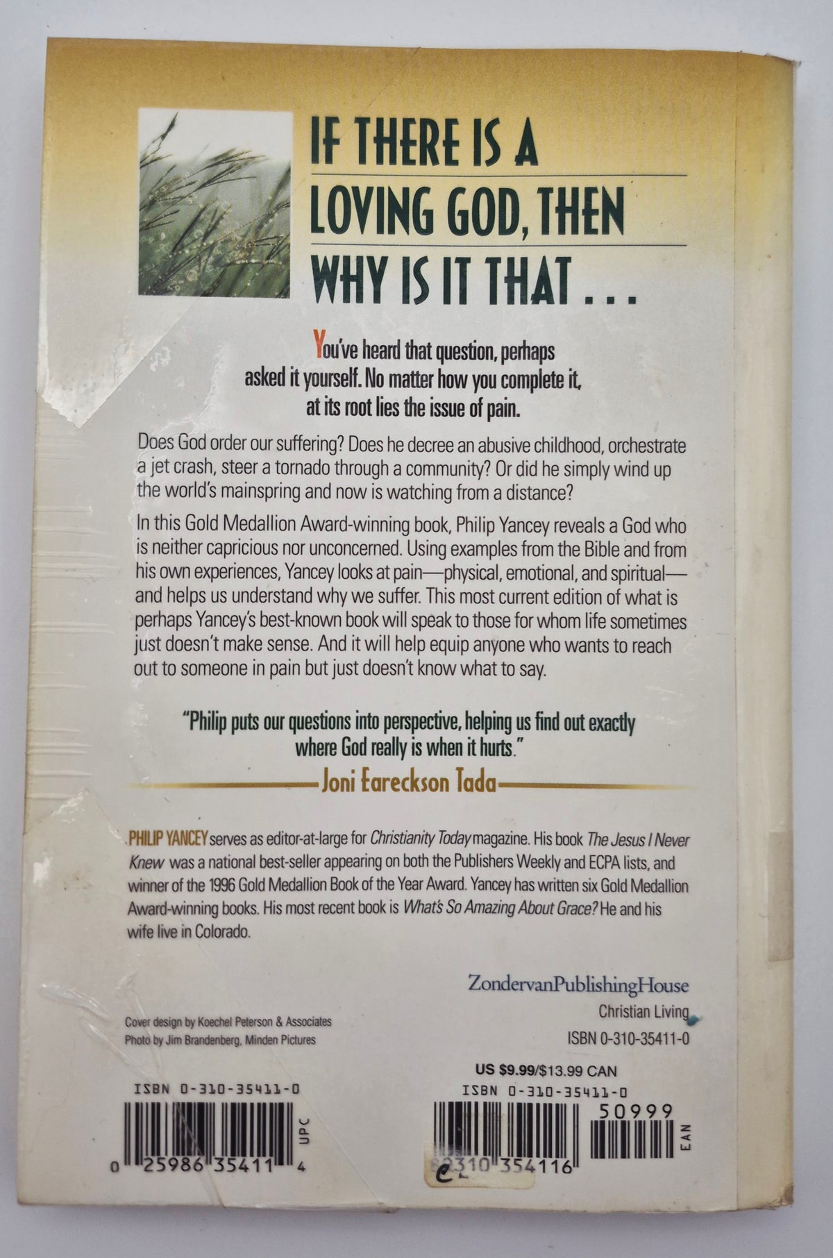 Where Is God When It Hurts? by Philip Yancey (Good, 1990, Pbk, 285 pgs, Zondervan)