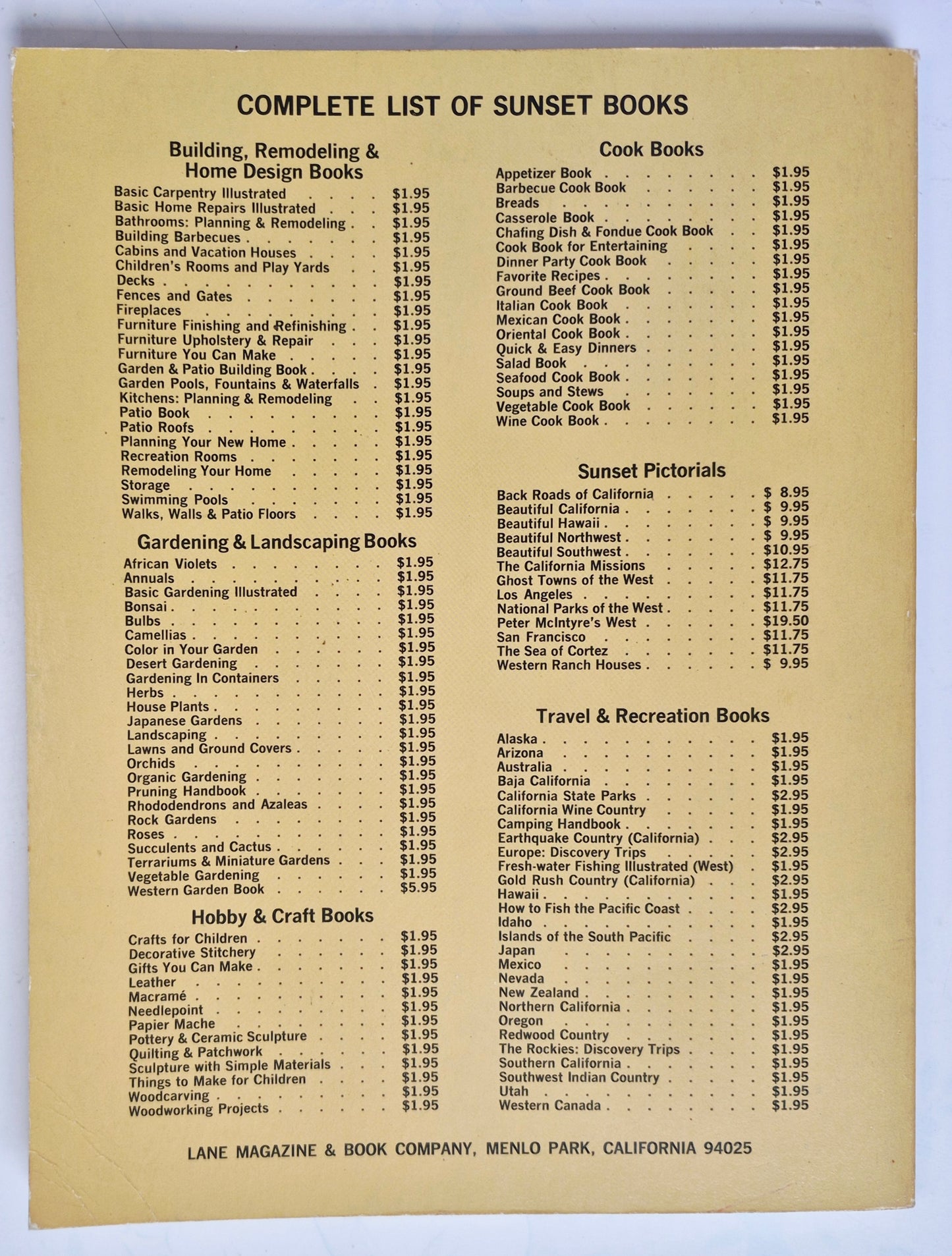 Sunset Ideas for Storage editor David E. Clark (Very Good, 1973, Pbk, 128 pgs, Lane Magazine & Book Co)