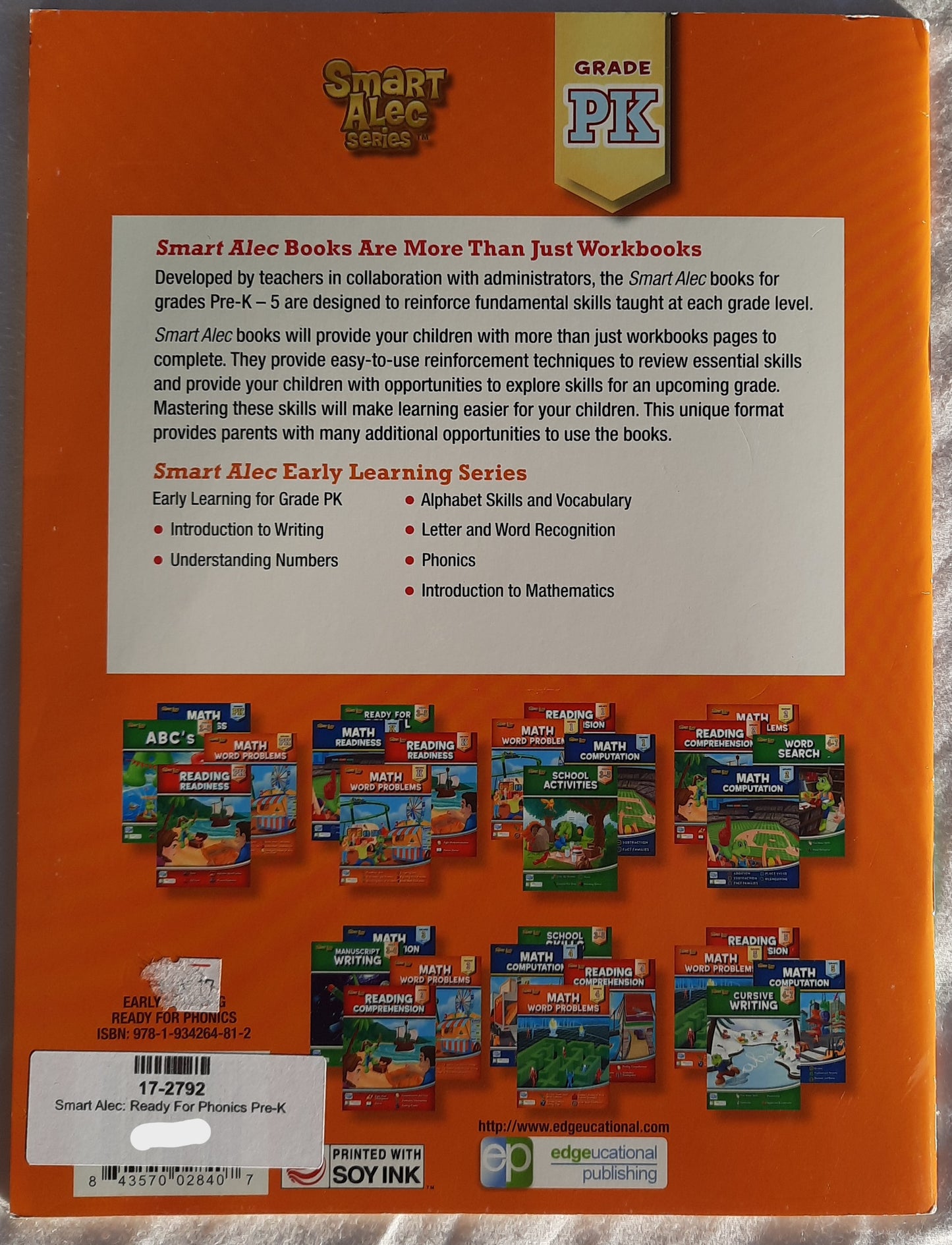 Smart Alec: Ready For Phonics Pre-K by Zarina Hazan (New, 2019, Pbk, 48 pages, Edgeucational Pub)
