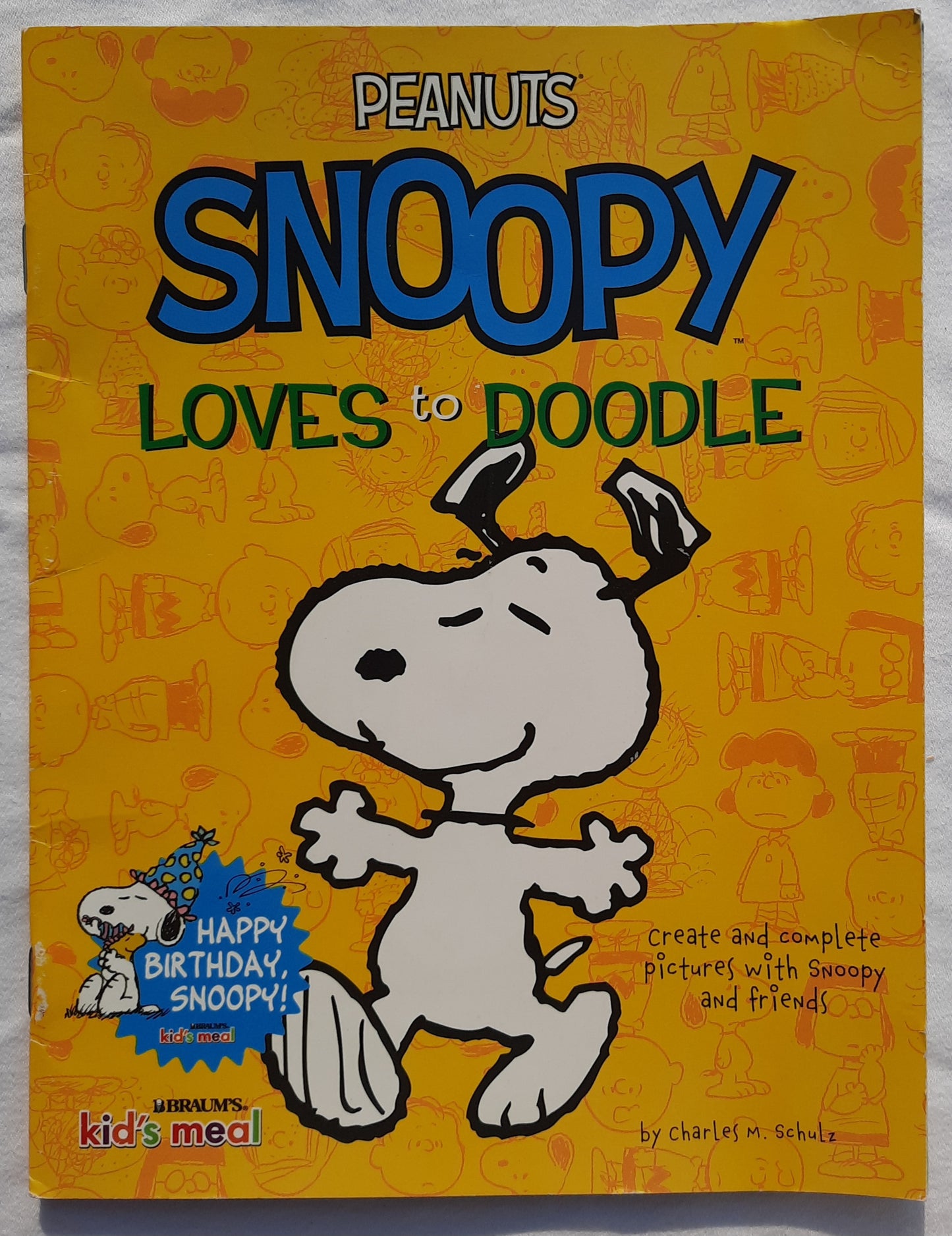 Peanuts Snoopy Loves to Doodle by Charles M. Schulz (Braum's Kid's Meal, Like new, 2022, Pbk, 17 pages, Peanuts Worldwide)