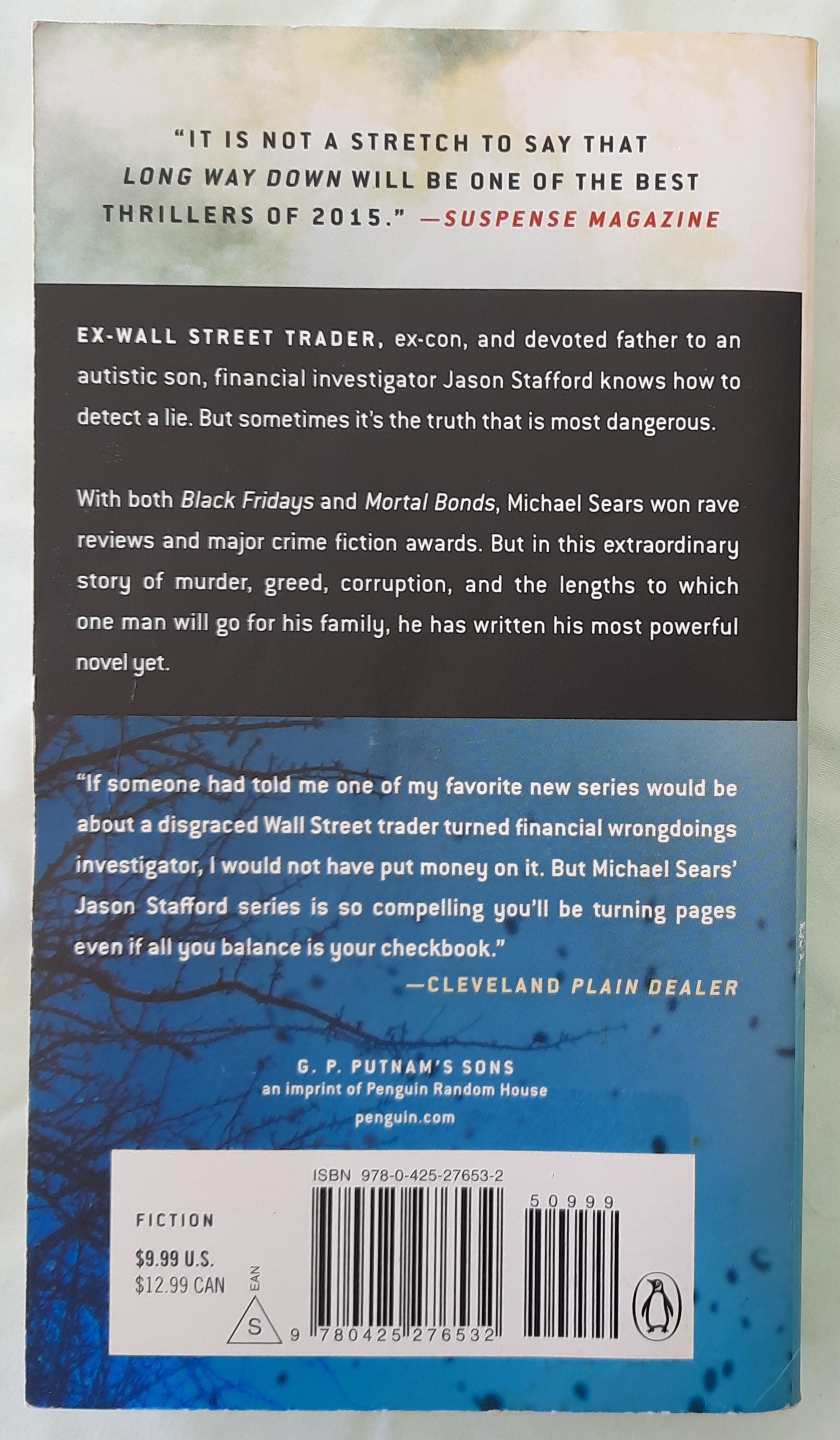 Long Way Down by Michael Sears (Jason Stafford #3, Good, 2014, Pbk, 420 pages, G.P. Putnam's Sons)