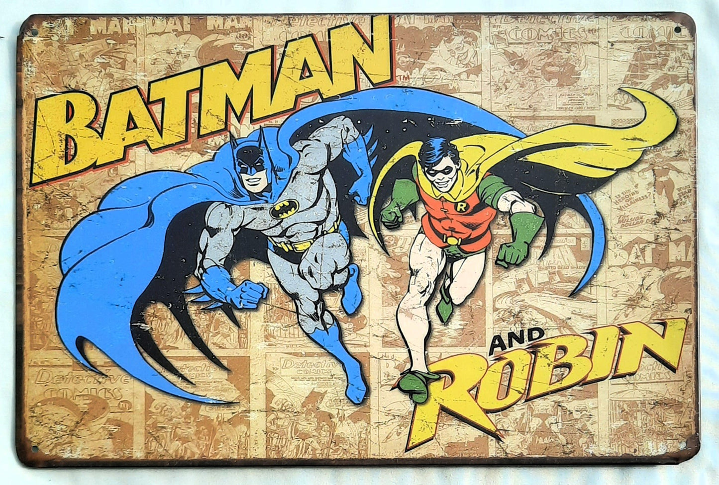 Metal Wall Decor Batman and Robin (DC Comics, Very good, 7.75" x 11.75", Hobby Lobby)