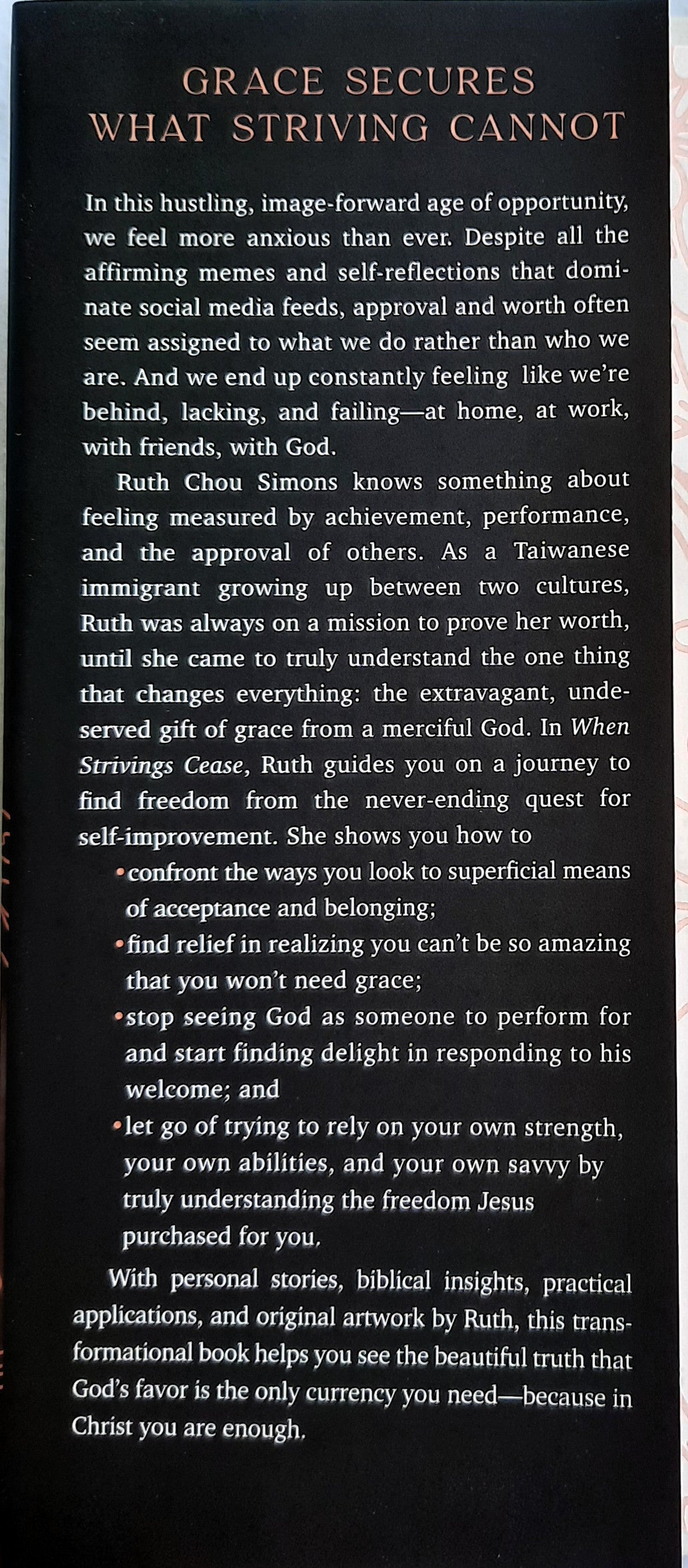 When Strivings Cease by Ruth Chou Simons (Like new, 2021, HC, 235 pages, Nelson Books)