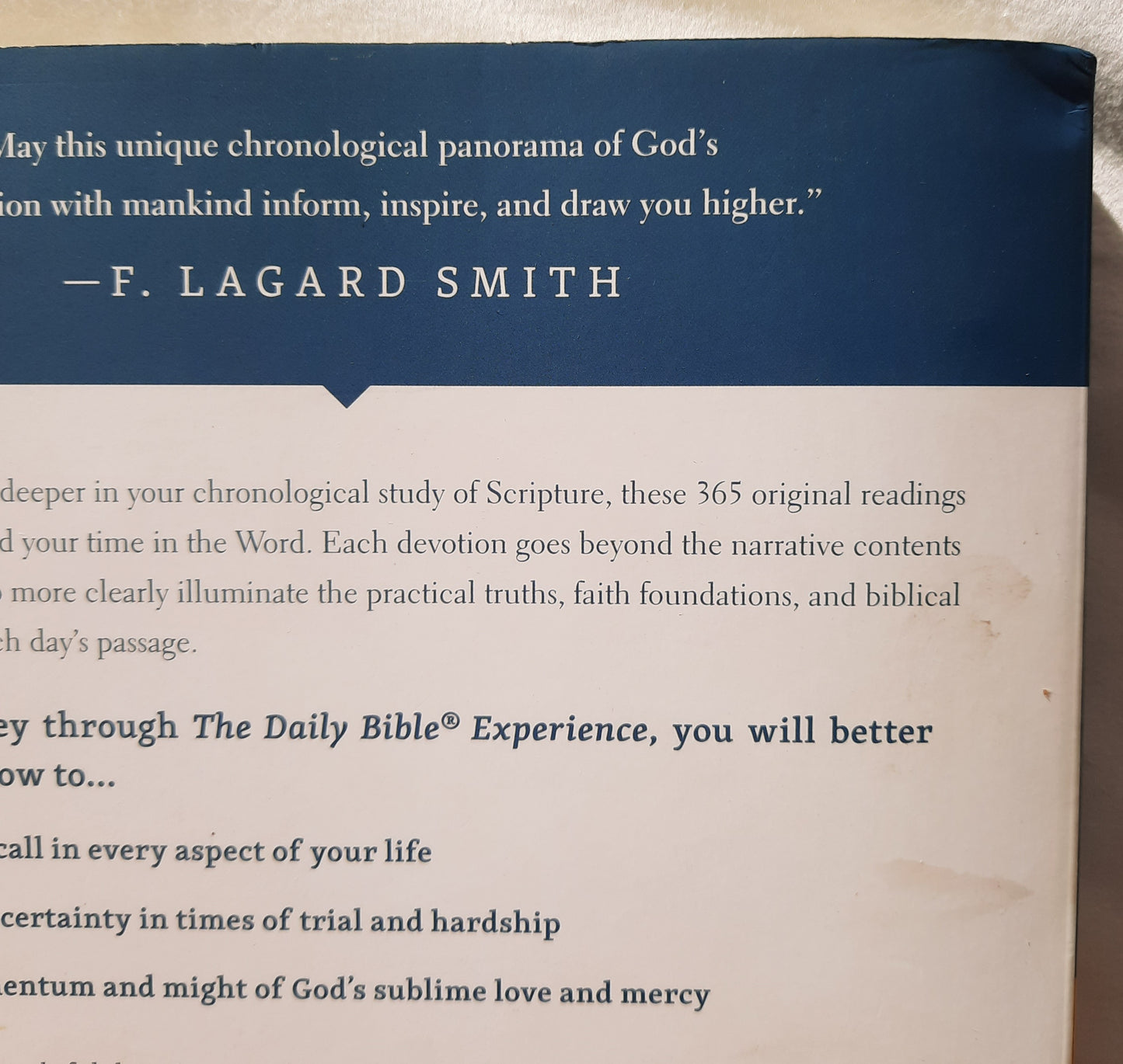 The Daily Bible Experience: 365 Life-Changing Readings to Make God's Word Personal by F. Lagard Smith (New, 2020, Pbk, 384 pgs)