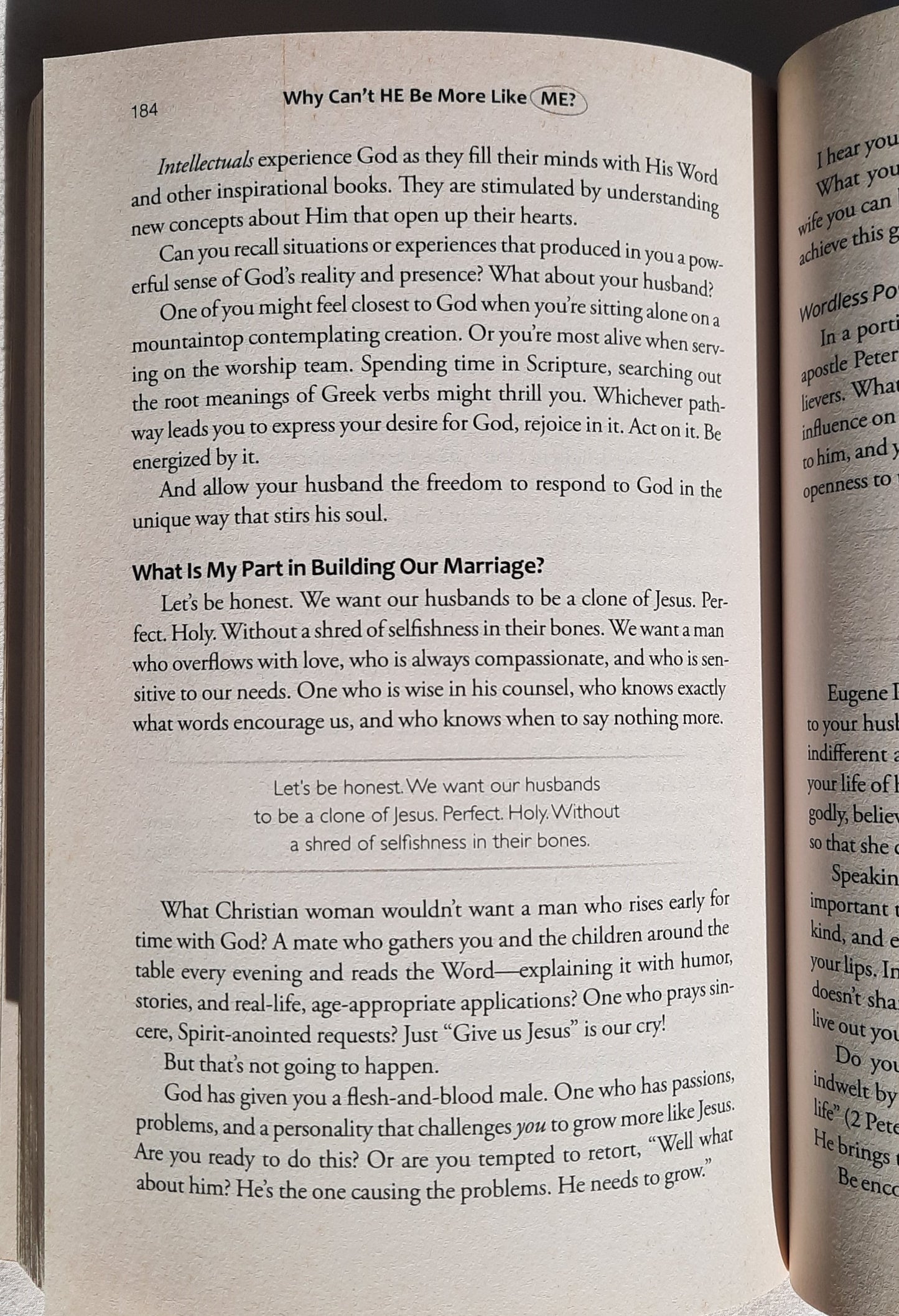 Why Can't He Be More Like Me? by Poppy Smith (Very Good, 2012, PBK, 220 pages, Harvest House)