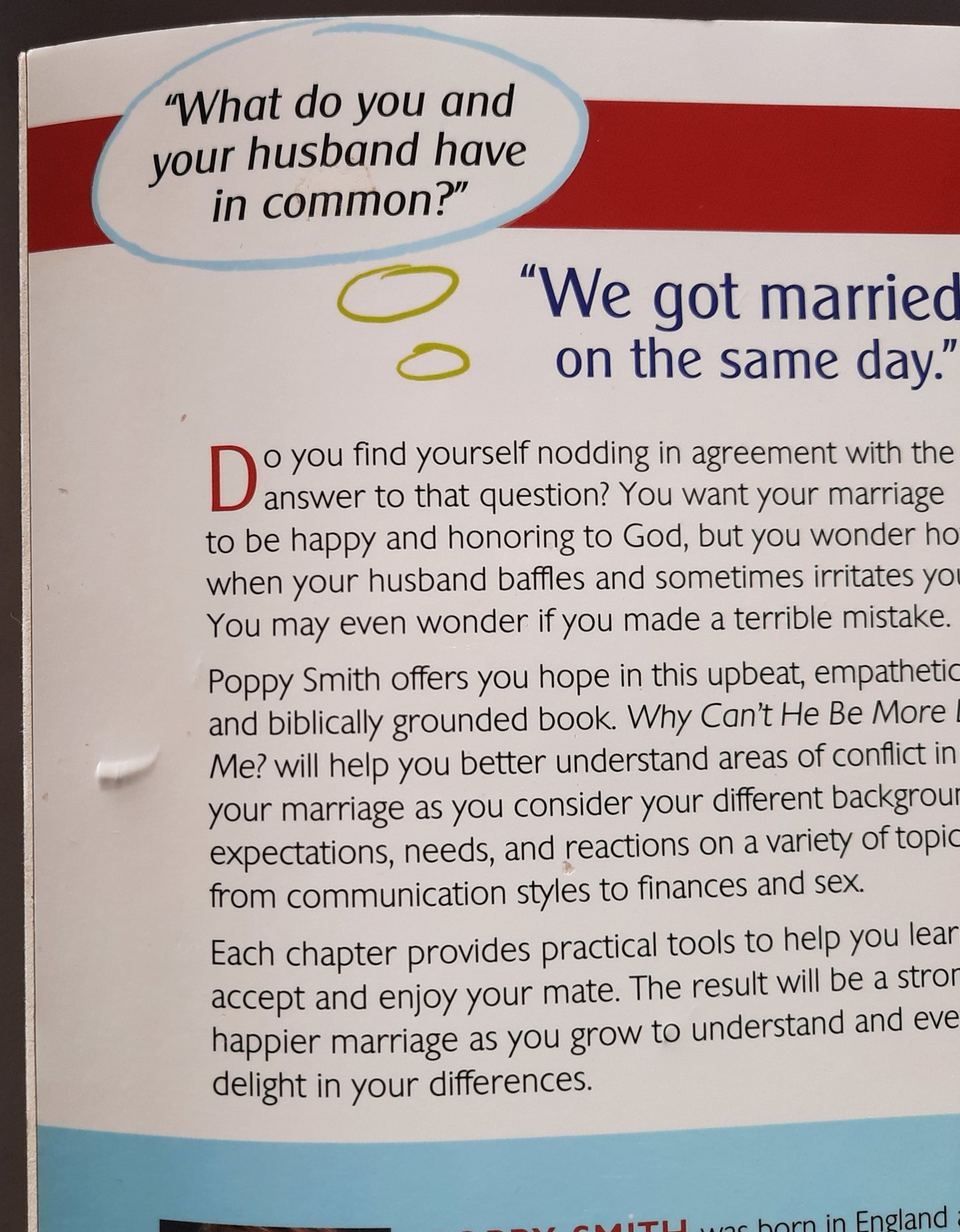 Why Can't He Be More Like Me? by Poppy Smith (Very Good, 2012, PBK, 220 pages, Harvest House)