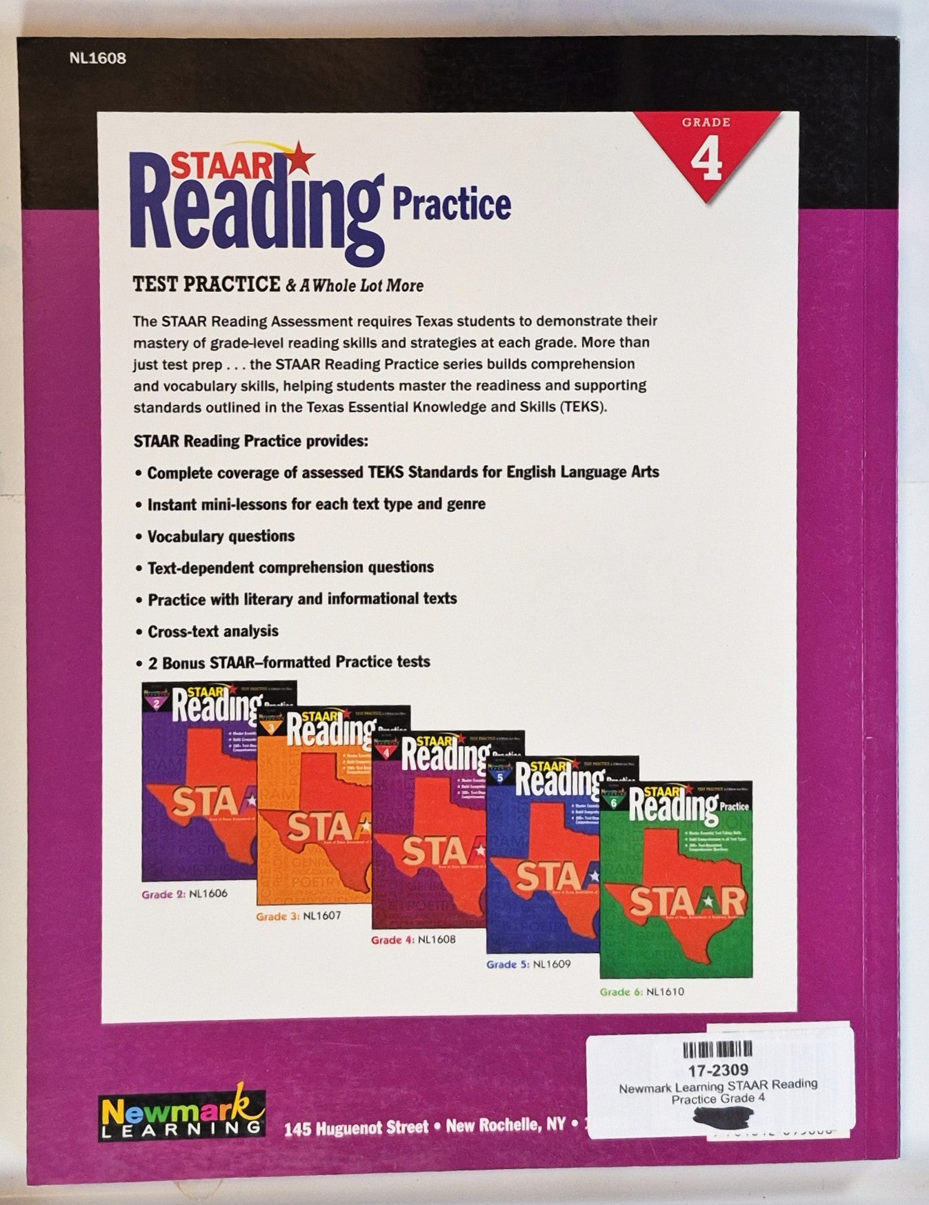 STAAR Reading Practice Grade 4 by Newmark Learning (New, 2013, Pbk, 140 pages)