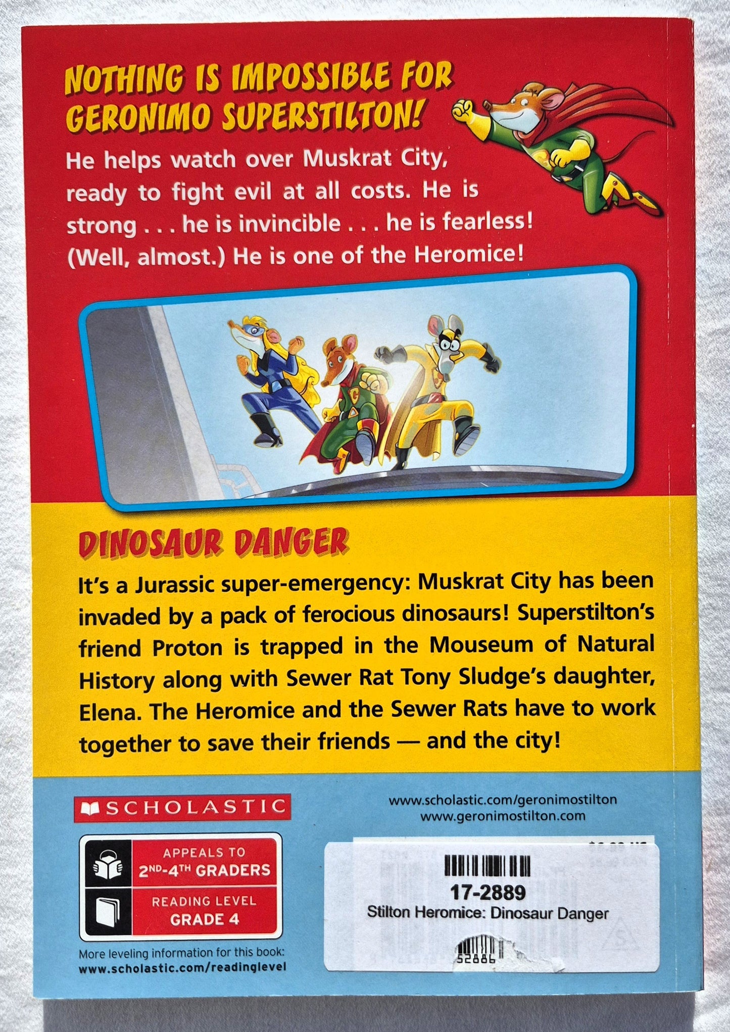 Heromice: Dinosaurier-Gefahr von Geronimo Stilton (Neu, 2018, broschiert, 128 Seiten, Scholastic)