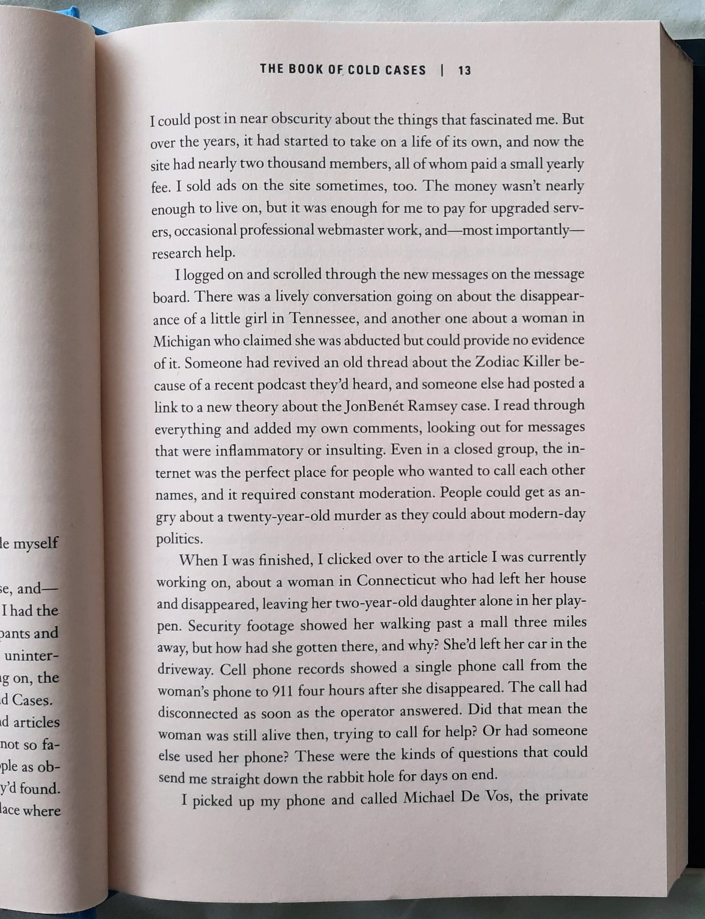 The Book of Cold Cases by Simone St. James (Good, 2022, HC, 341 pages, Berkley Books)