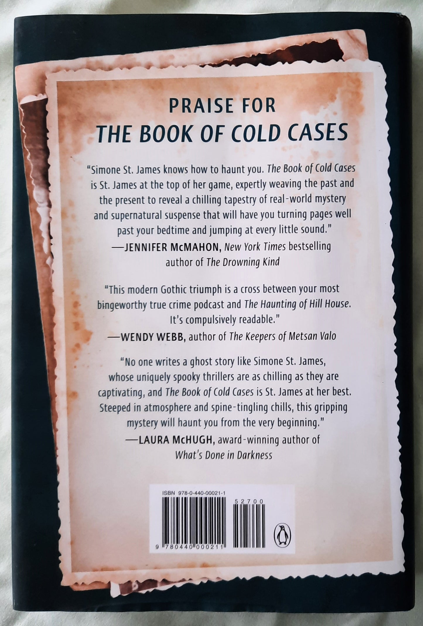 The Book of Cold Cases by Simone St. James (Good, 2022, HC, 341 pages, Berkley Books)