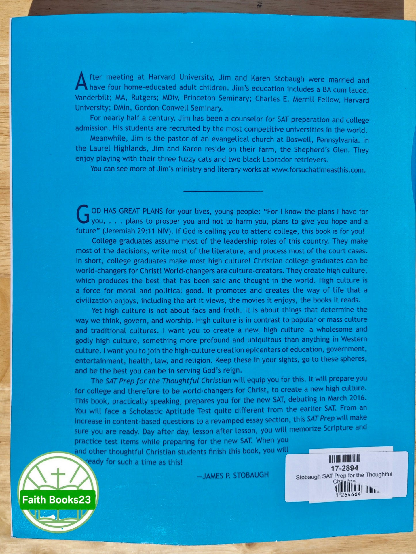 SAT-Vorbereitung für den nachdenklichen Christen von James P. Stobaugh (NEU, 2015, Paperback, For Such a Time as This)