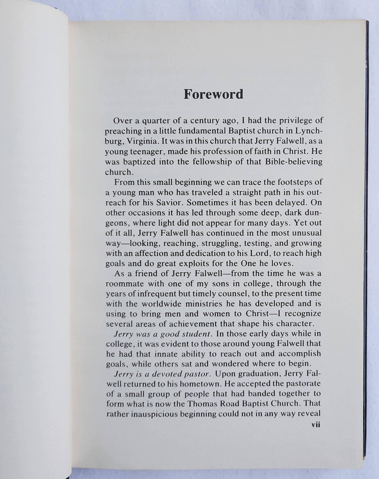 Jerry Falwell: A Flame for God by Gerald Strober; Ruth Tomczak (Very good, 1979, HC, 188 pages, Thomas Nelson, inscription by Jerry Falwell)