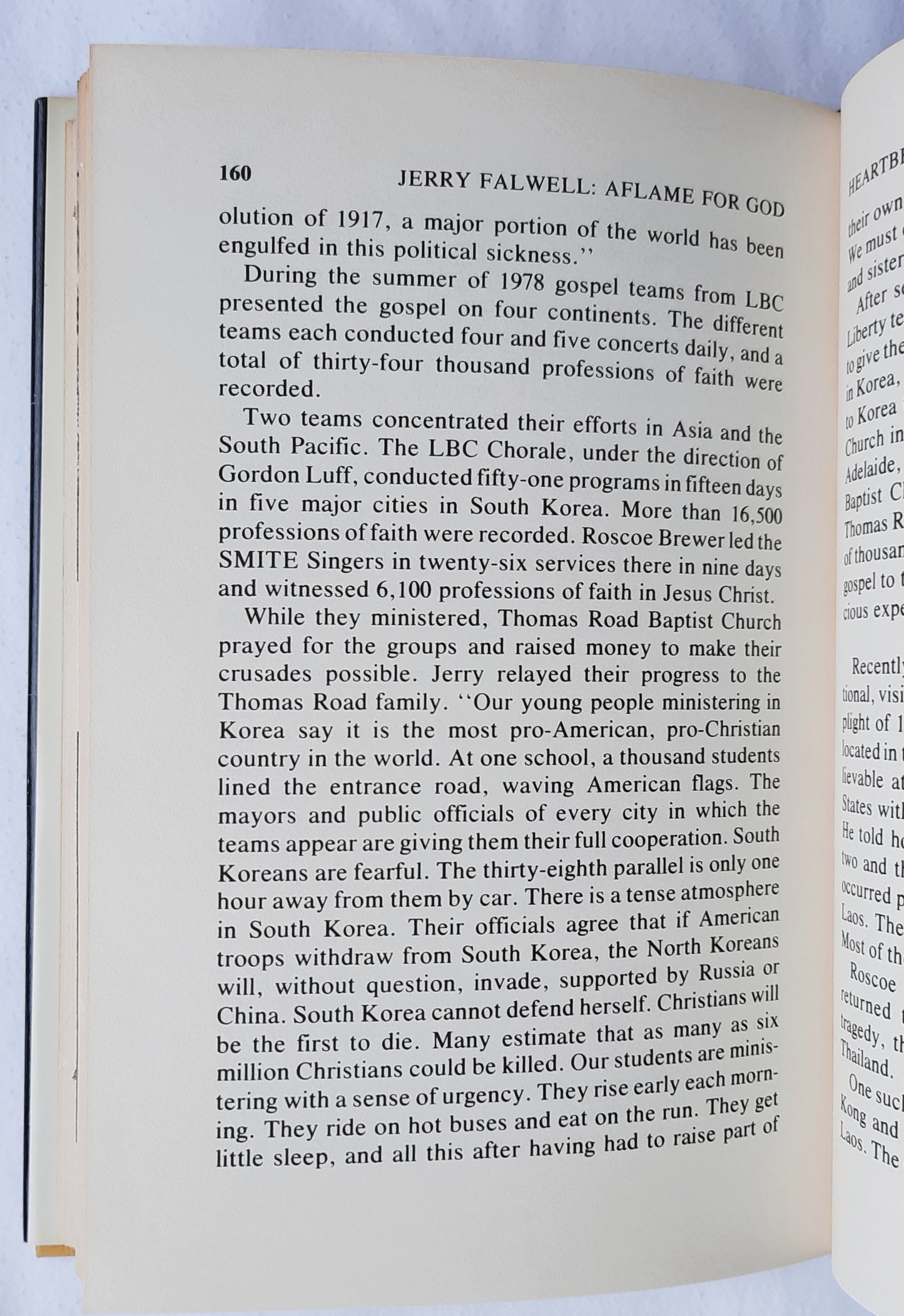 Jerry Falwell: A Flame for God by Gerald Strober; Ruth Tomczak (Very good, 1979, HC, 188 pages, Thomas Nelson, inscription by Jerry Falwell)