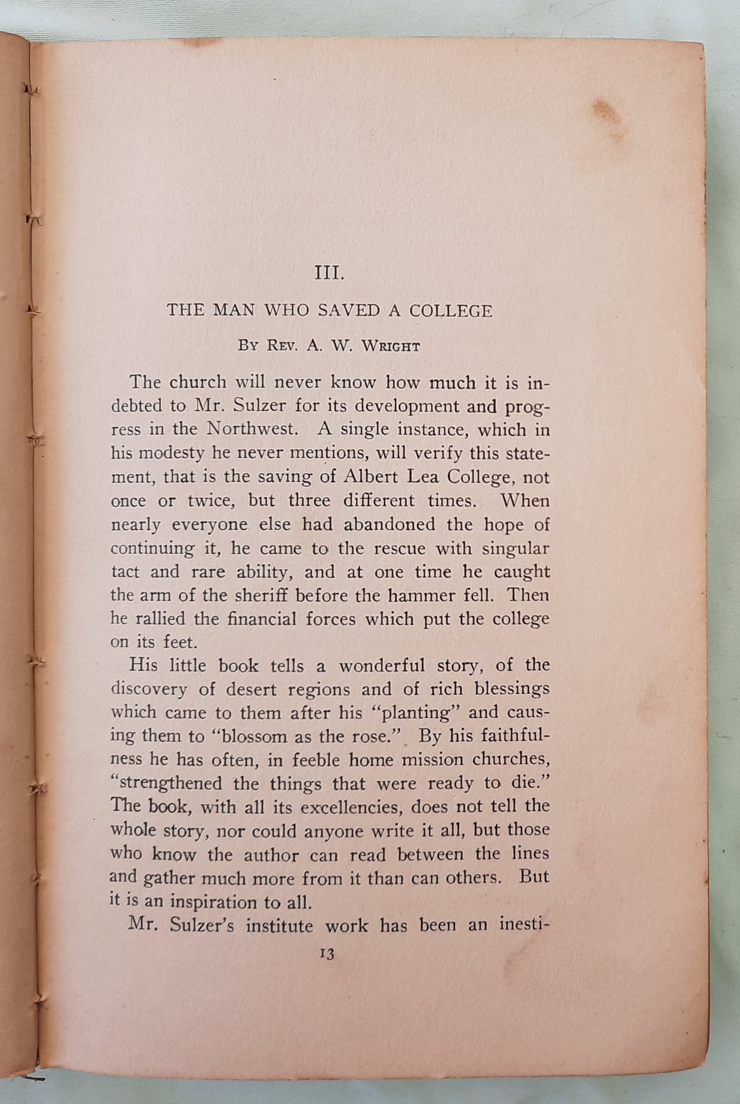 Planting the Outposts by Robert Frederick Sulzer (Acceptable, 1913, HC, 119 pages, The Presbyterian Board of Publication and Sabbath School Work)