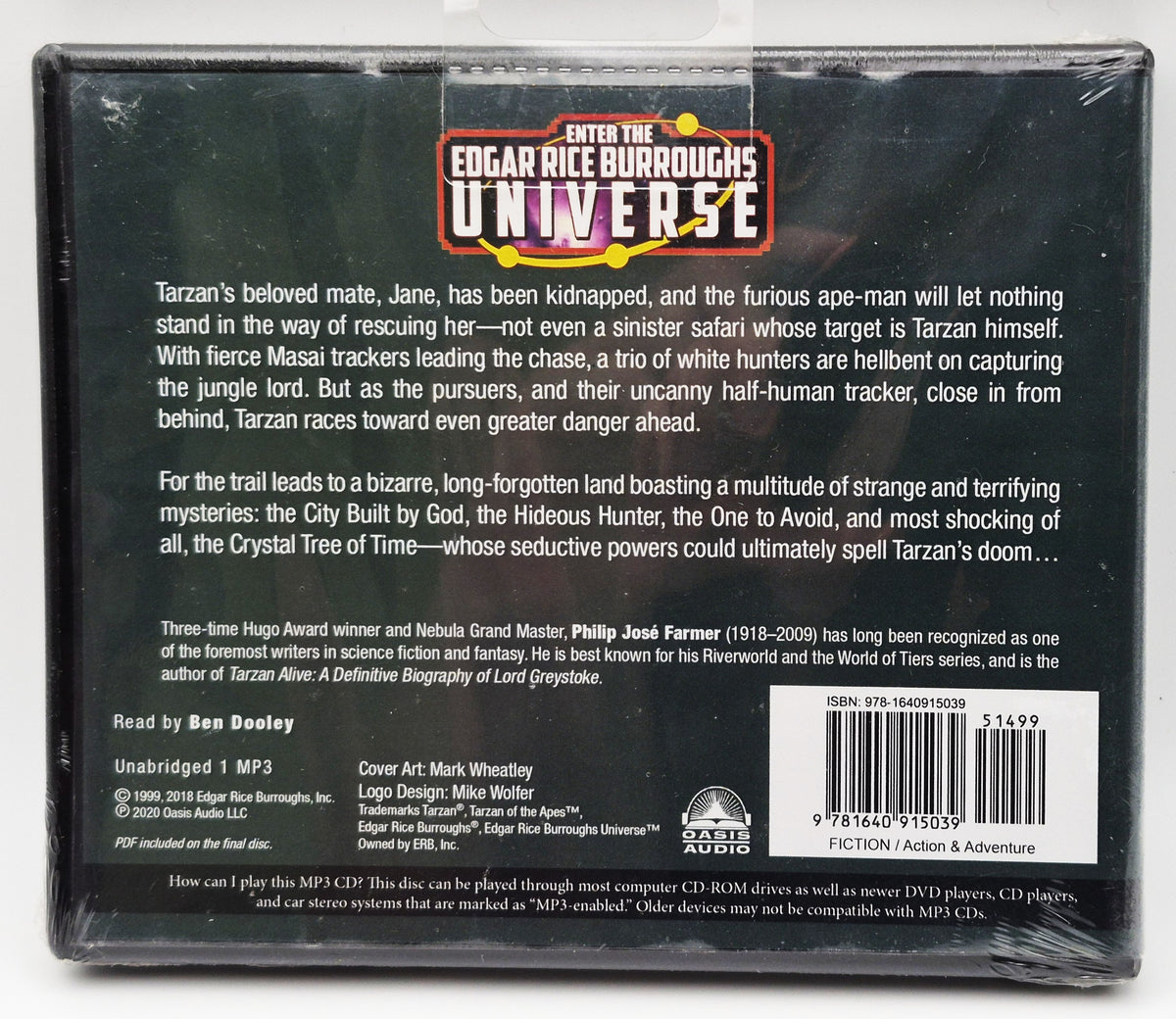 Tarzan and the Dark Heart of Time by Philip Jose Farmer; read by Ben Dooley (New, MP3, 2020, Oasis Audio Unabridged)