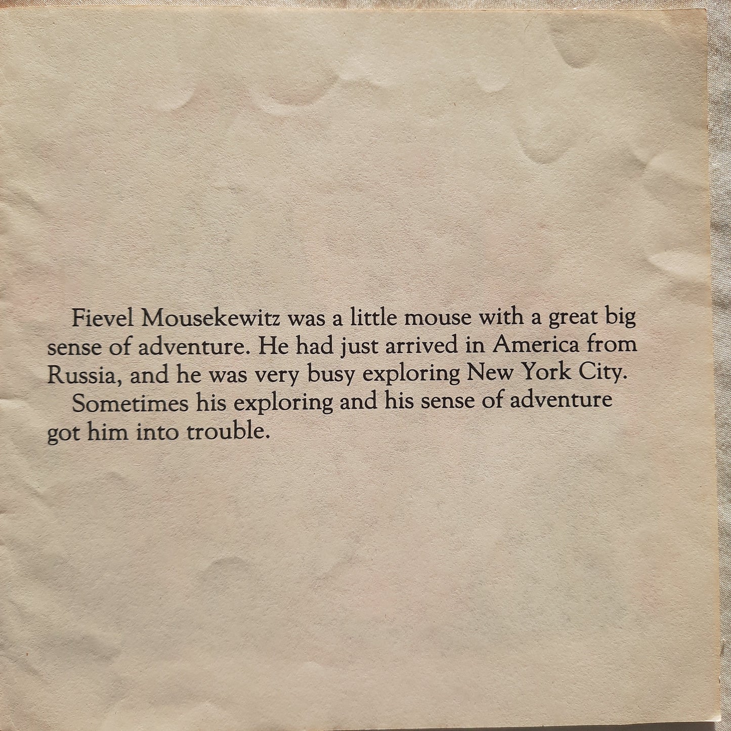 An American Tail: Fievel and Tiger by Michael Teitelbaum (McDonald's, Good, 1986, Pbk, 24 pages, Universal City Studios)