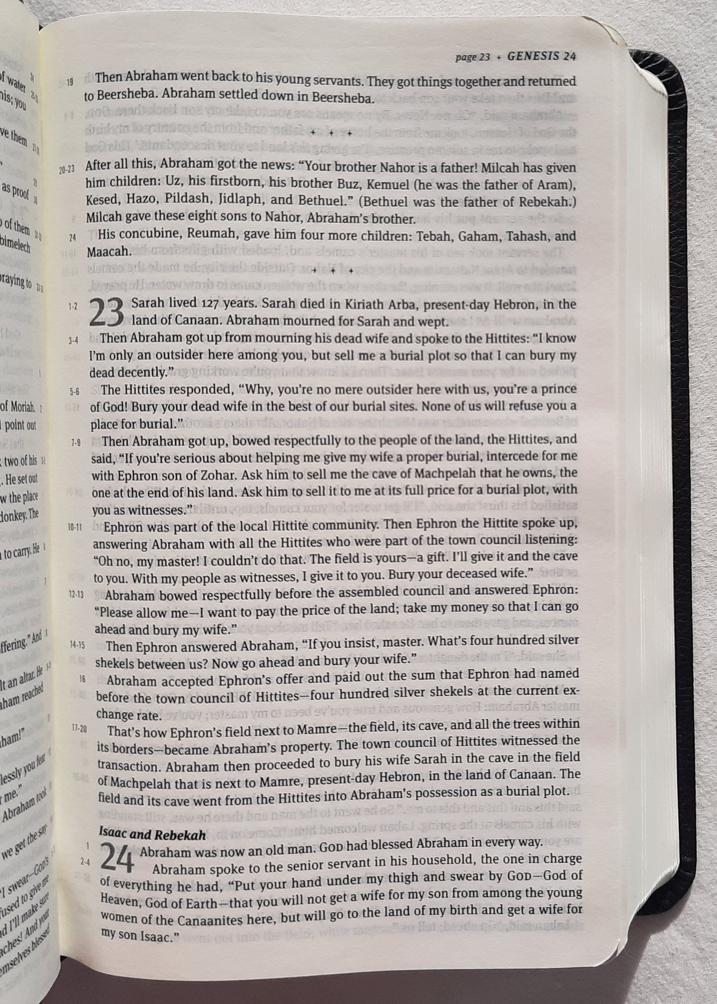 The Message Compact Bible (New, 2021, Black Leather-look, 1536 pages, NavPress)