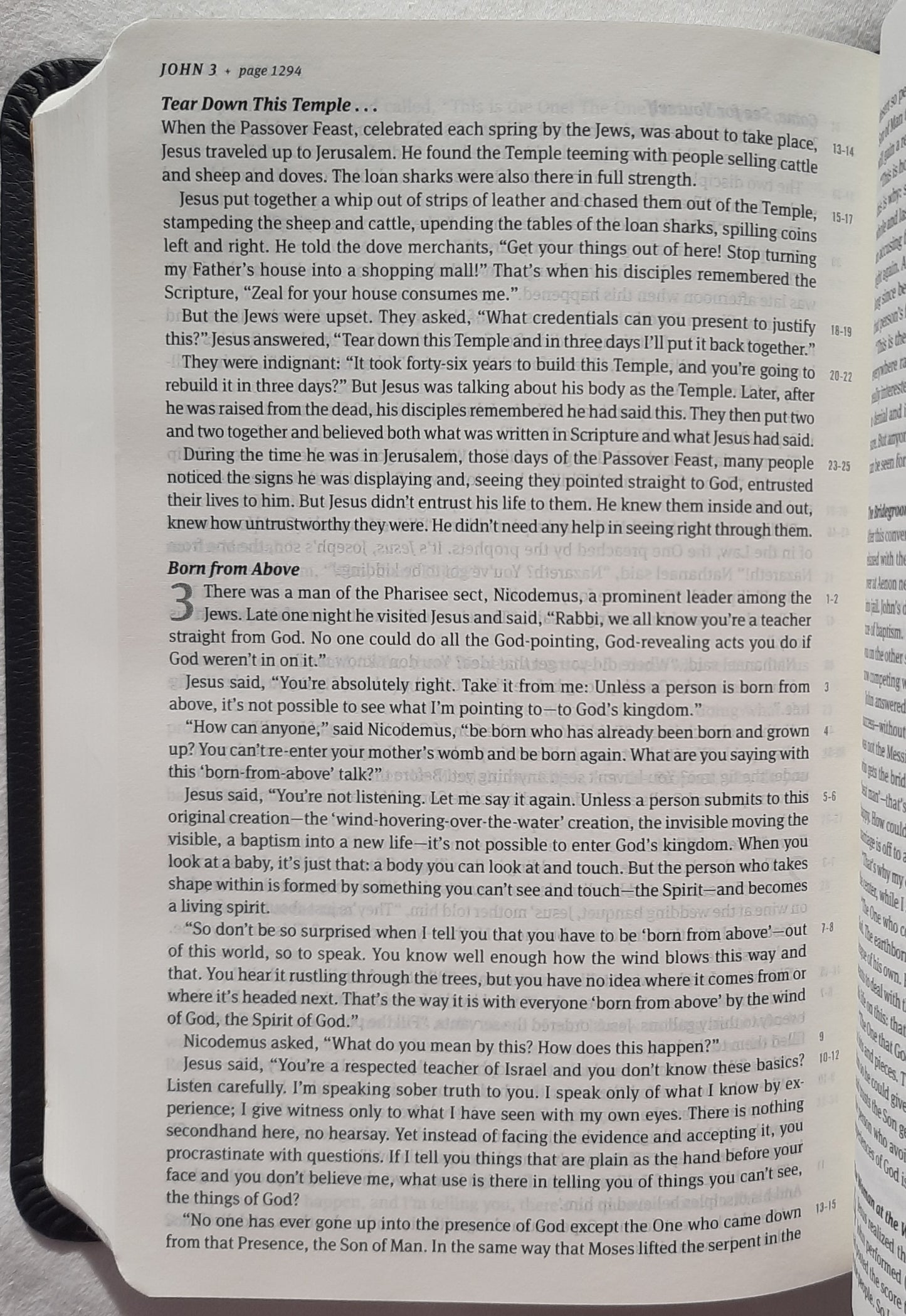 The Message Compact Bible (New, 2021, Black Leather-look, 1536 pages, NavPress)