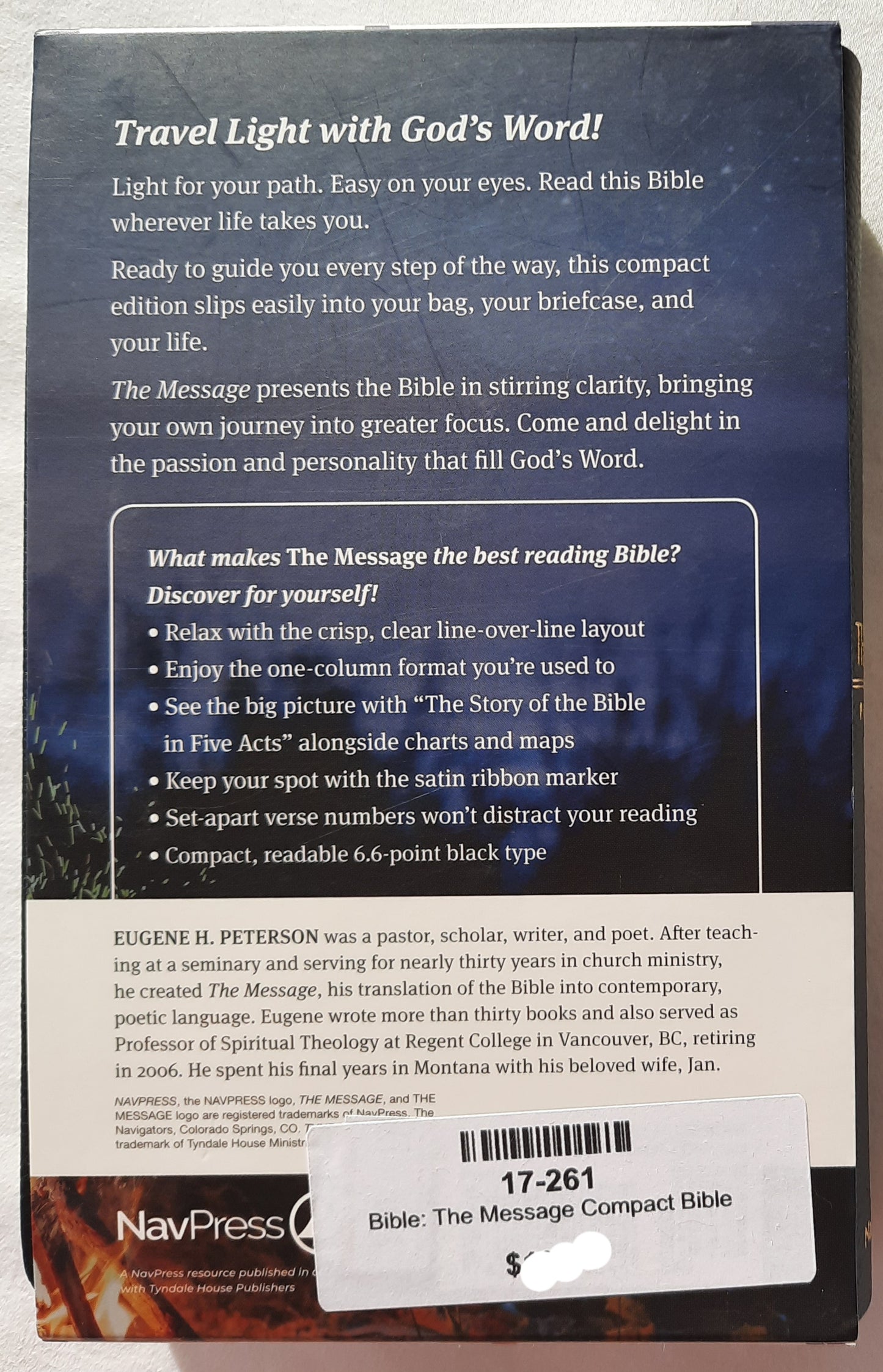 The Message Compact Bible (New, 2021, Black Leather-look, 1536 pages, NavPress)