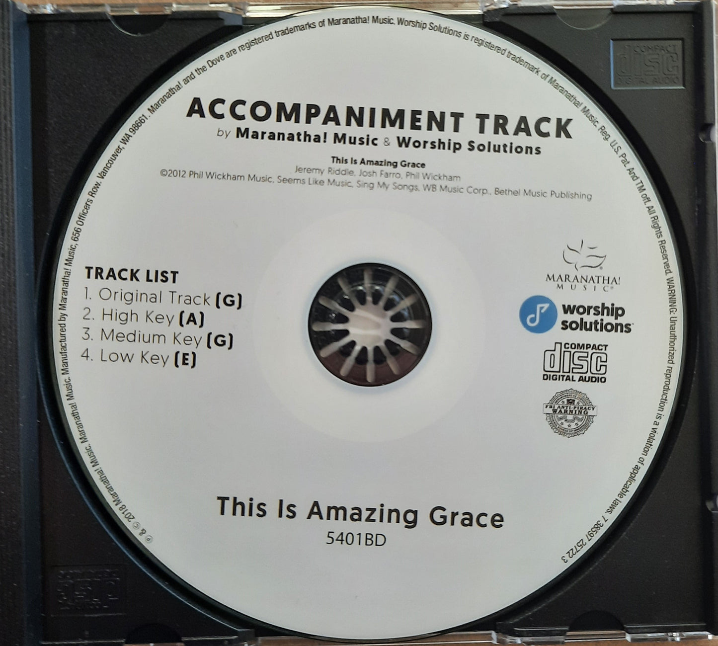 This Is Amazing Grace Accompaniment/Performance Track Audio CD Worship Solutions