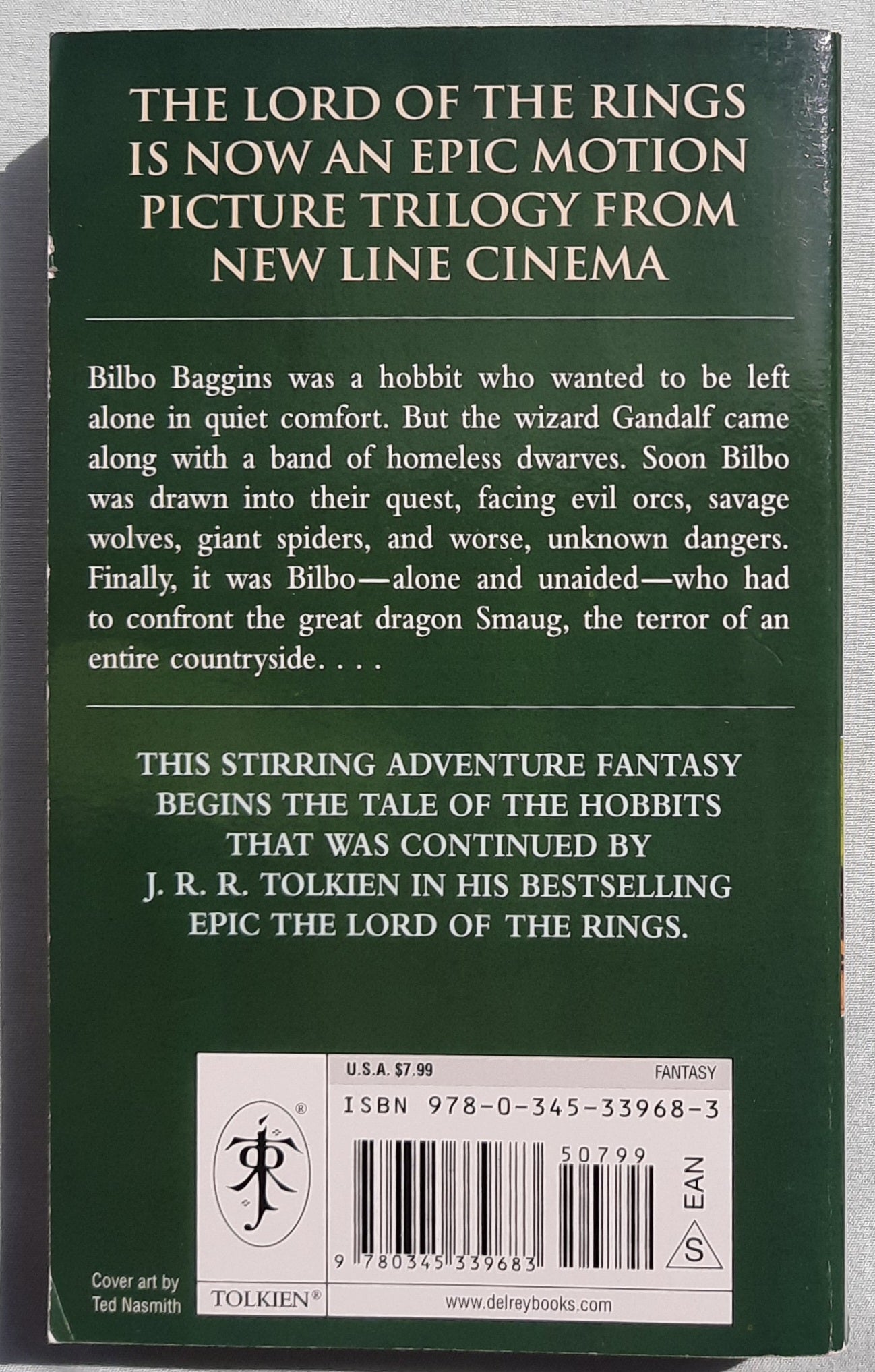 The Hobbit by J.R.R. Tolkien (Very good, 1982, Pbk, 306 pages, Del Rey Books)