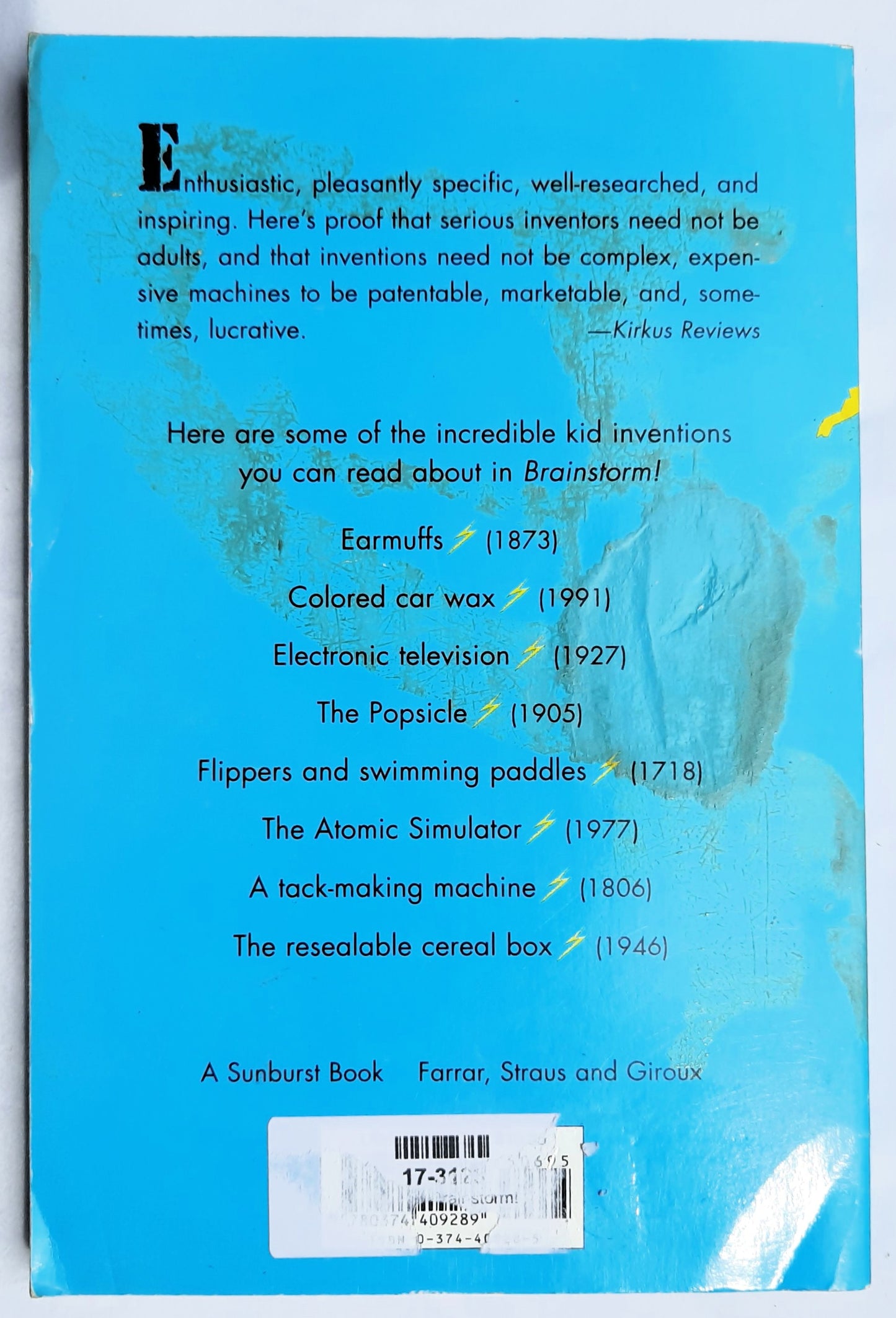 Brainstorm! The Stories of Twenty American Kid Inventors by Tom Tucker (Good, 1995, Pbk, 150 pages, Sunburst)