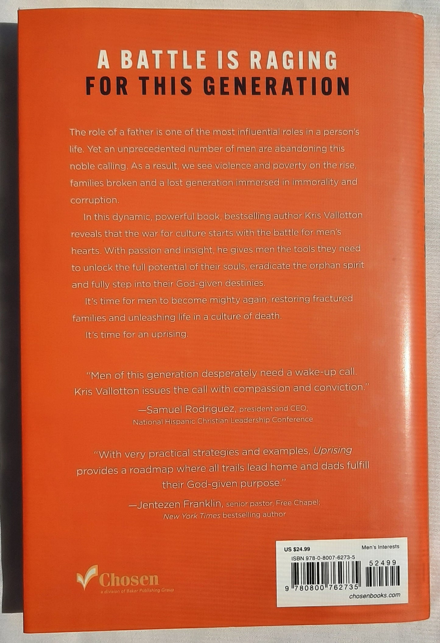 Uprising: The Epic Battle for the Most Fatherless Generation in History by Kris Vallotton (New, 2022, HC, 219 pages, Chosen), Tyndale) (Copy)