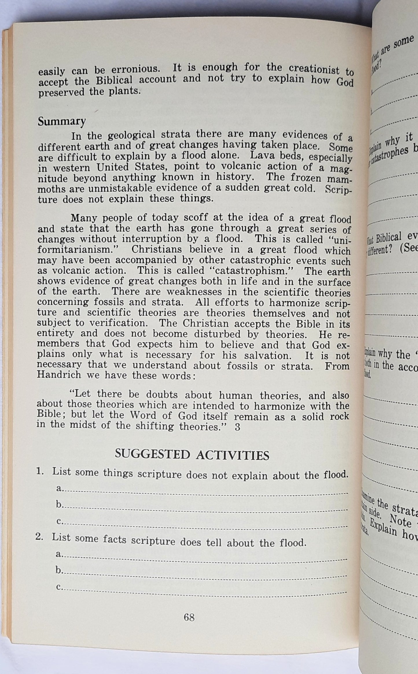In the Beginning: A Study of Creation Versus Evolution for Young People by Rita Rhodes Ward (Good, 1965, Pbk, 112 pages, Sentinel Publications)