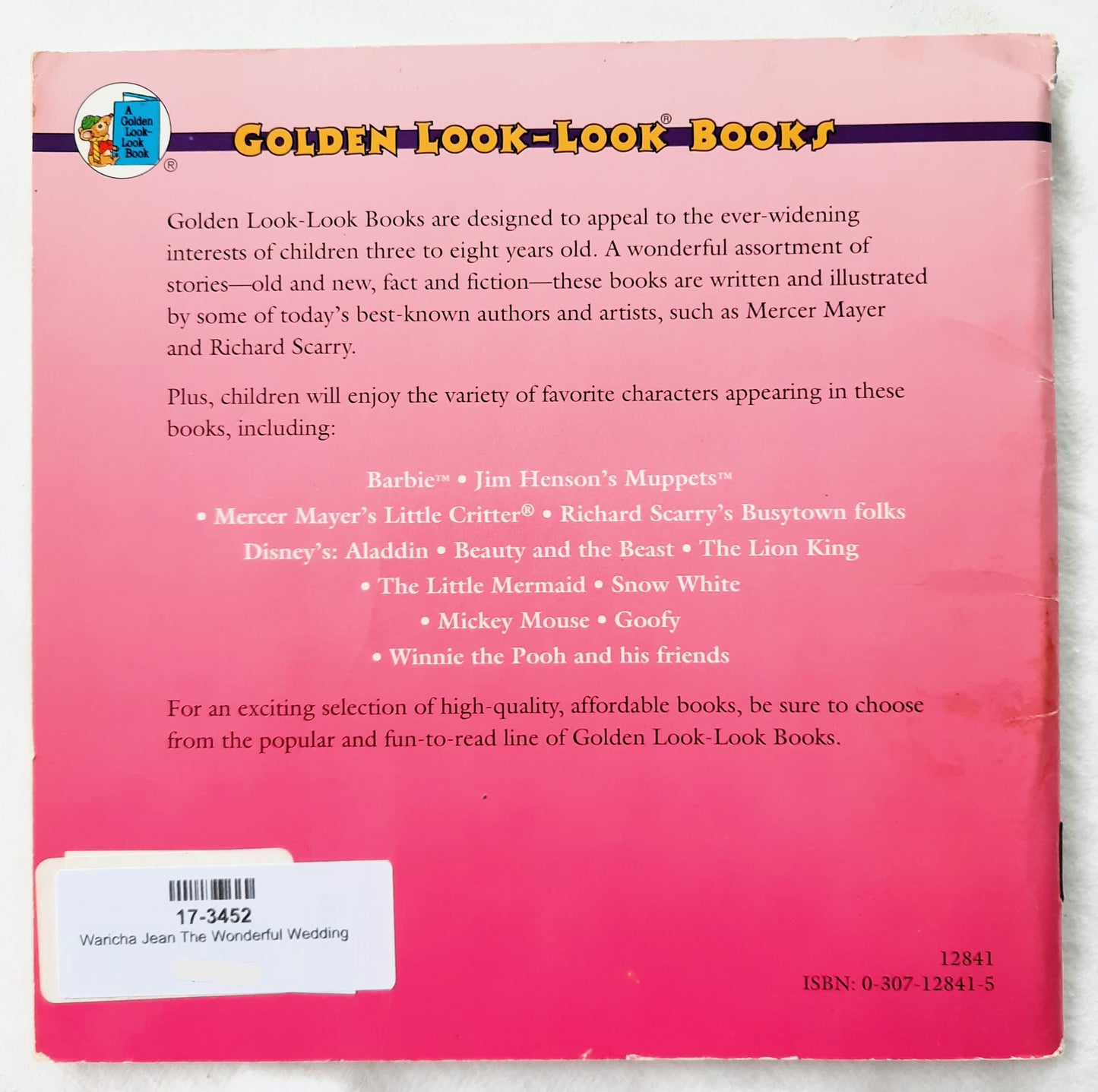 Dear Barbie: The Wonderful Wedding by Jean Waricha (Good, 1996, Pbk, 24 pages, Golden Press)