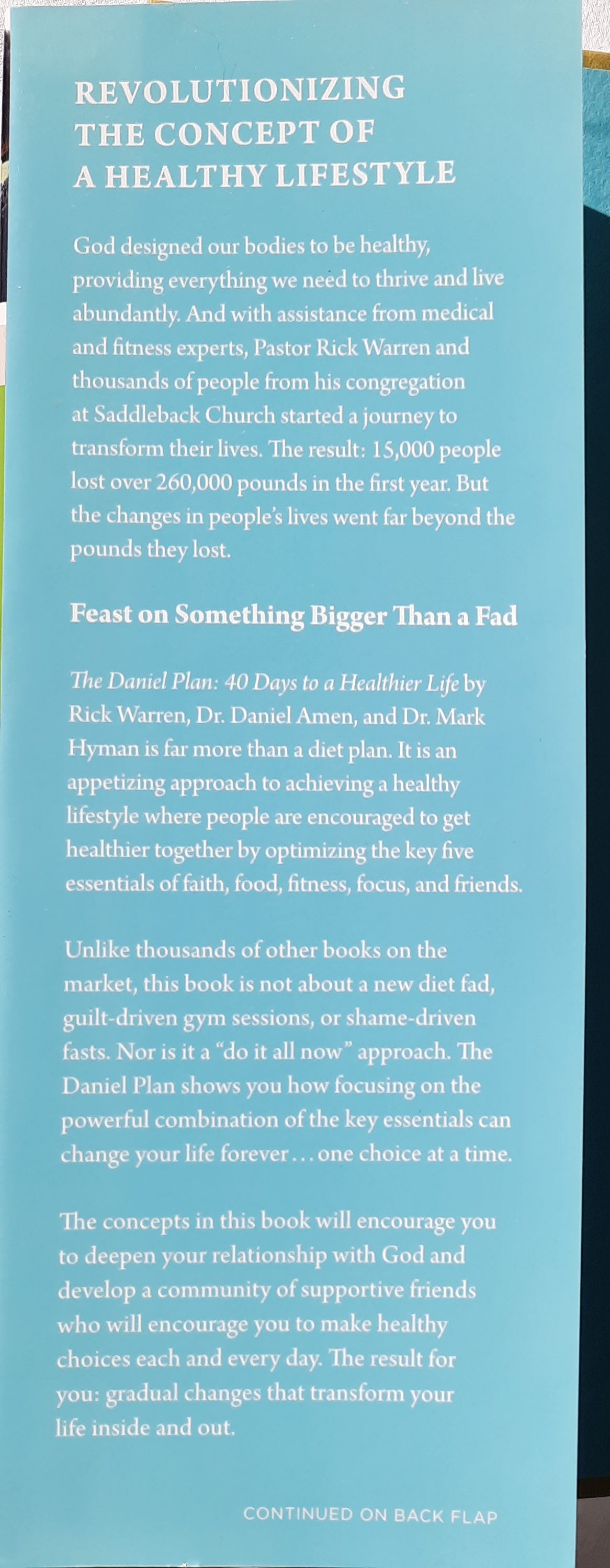 The Daniel Plan: 40 Days to a Healthier Life by Rick Warren; Daniel Amen; Mark Hyman (Very good, 2013, HC, 362 pages, Zondervan)