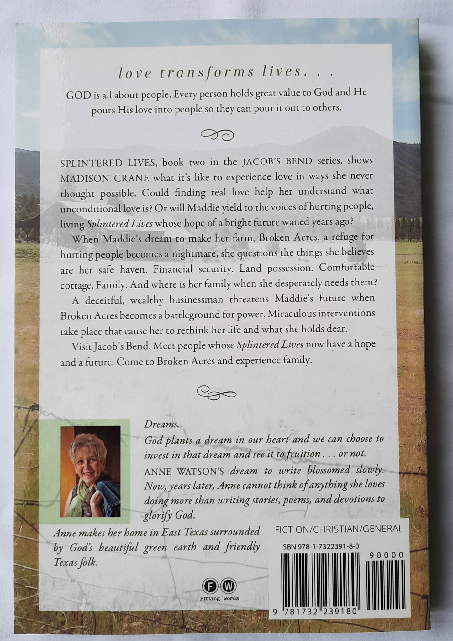 Splintered Lives by Anne Watson (Jacob's Bend #2, New, 2020, Pbk, 259 pages, Fitting Words)
