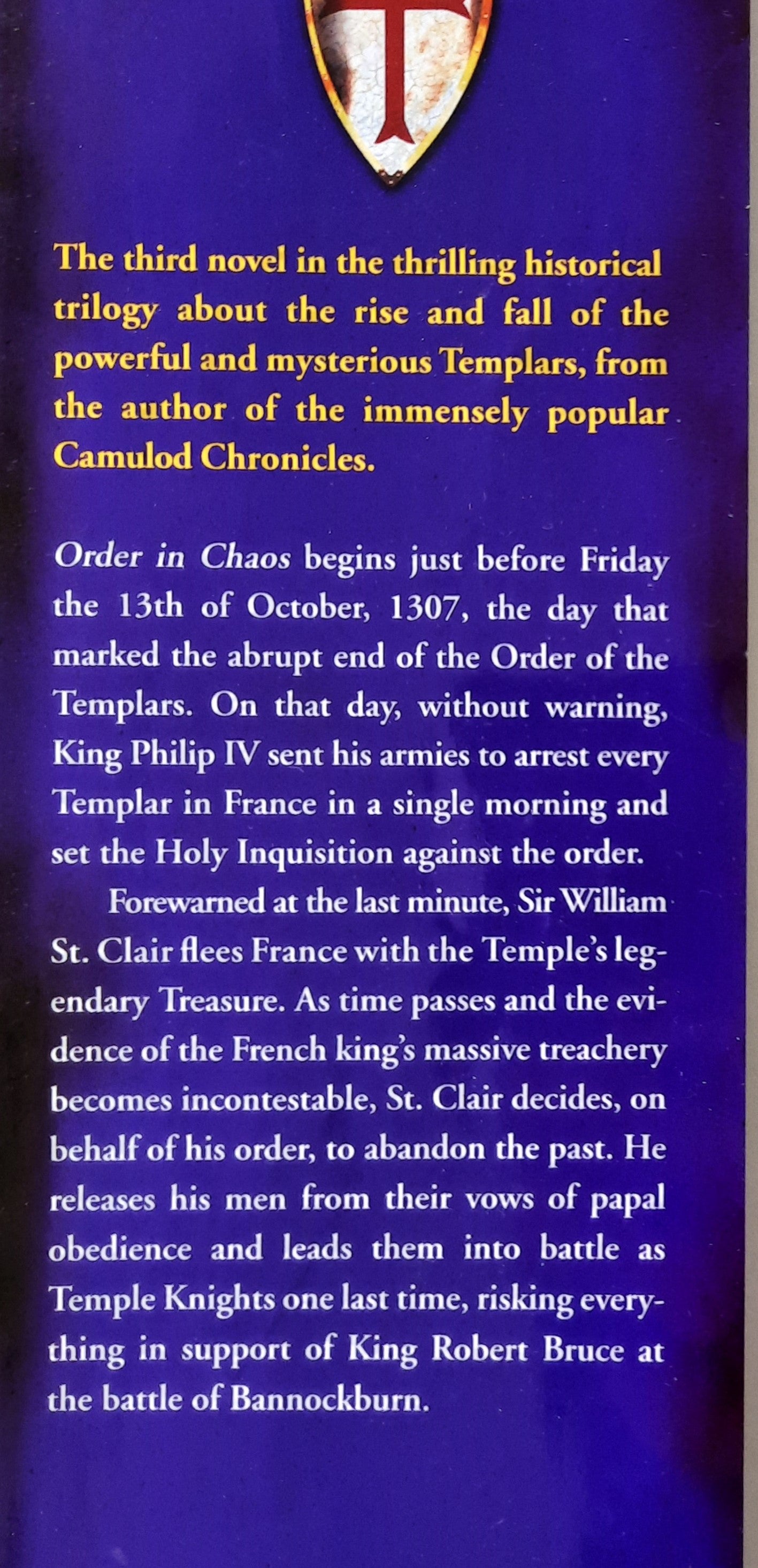 Order in Chaos by Jack Whyte (Templar Trilogy #3, Good, 2009, HC, 549 pages, G.P. Putnam's Sons)