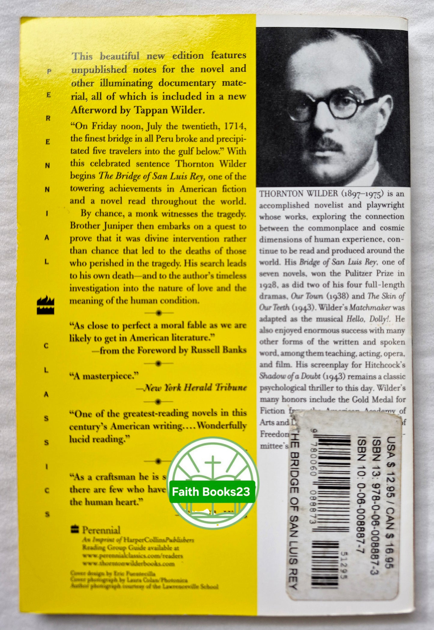 Die Brücke von San Luis Rey von Thornton Wilder (Sehr gut, 1998, Taschenbuch, 138 Seiten, Perennial Classics