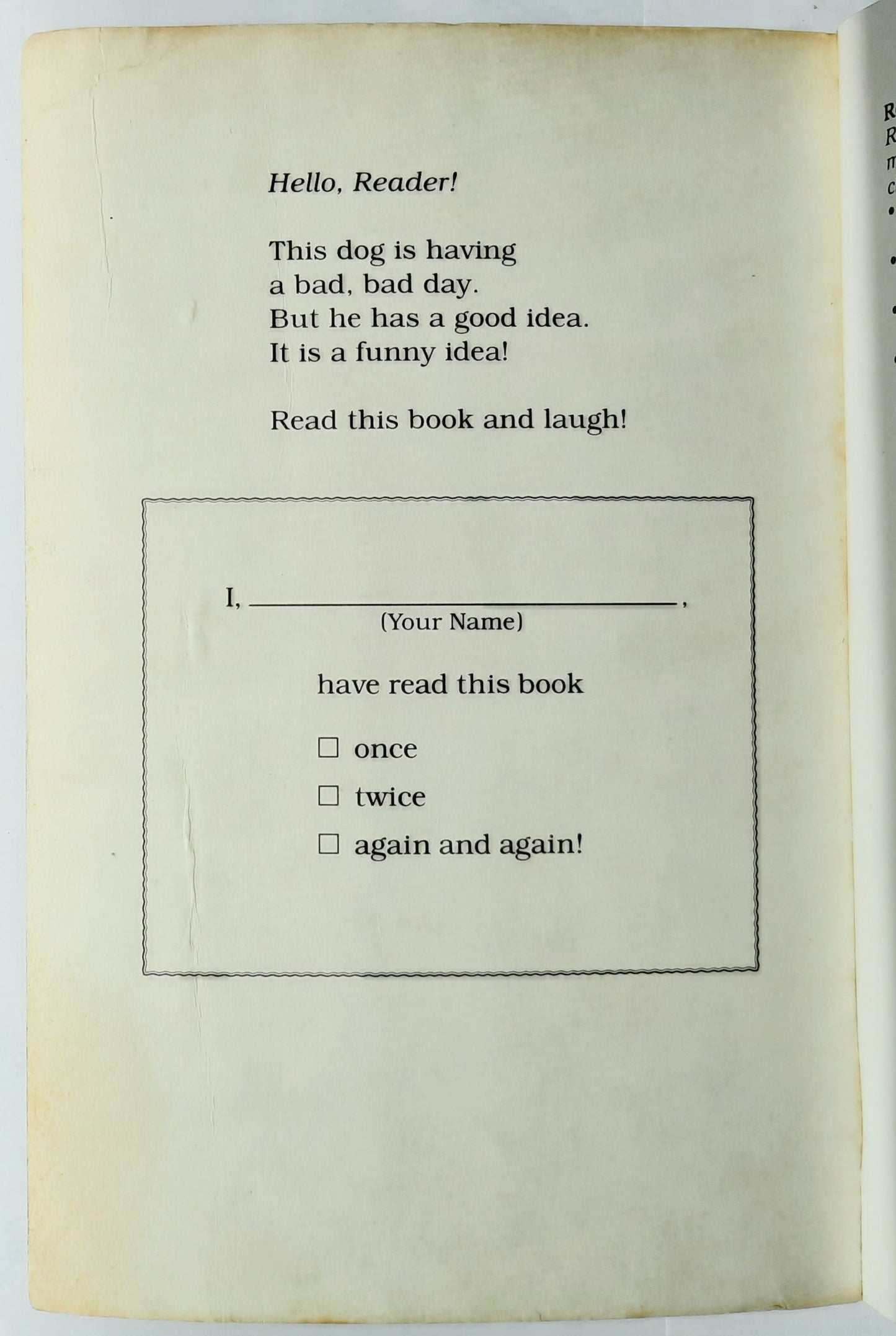 I Hate My Bow! by Hans Wilhelm (Hello Reader! Level 1, Good, 1995, Pbk, 32 pages, Scholastic)