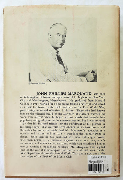 Point of No Return by John P. Marquand (HC, 1949, 559 pgs, Little Brown & Co.)