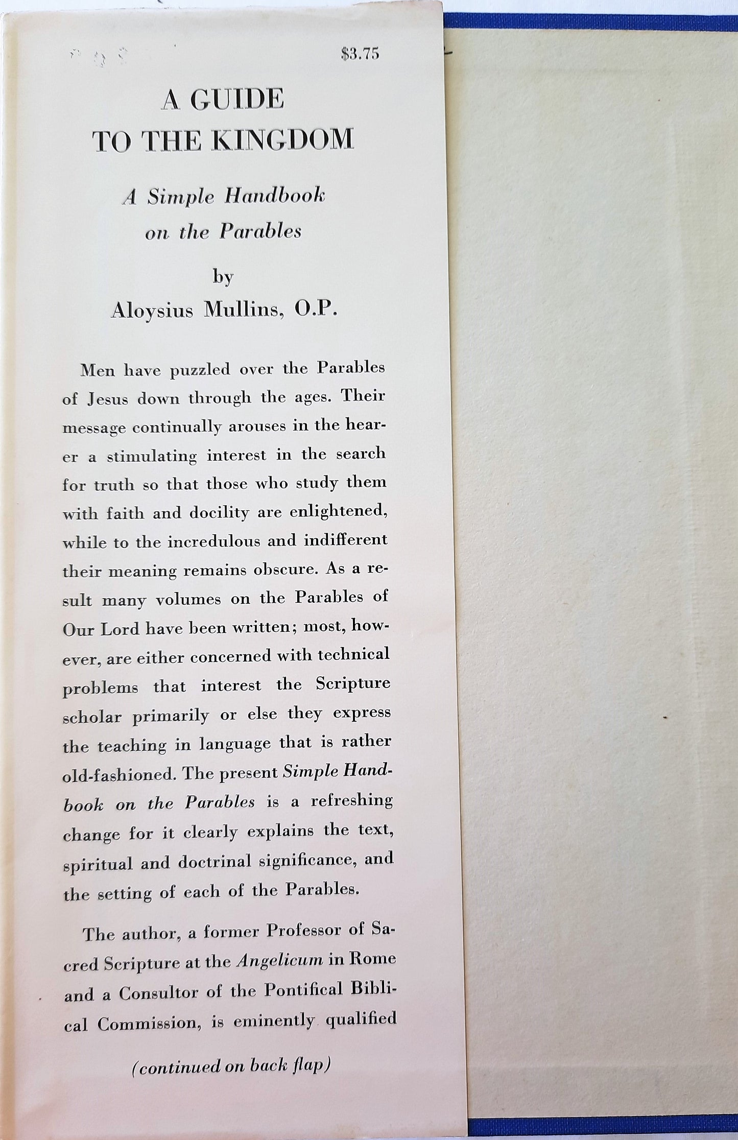 A Guide to the Kingdom by Aloysius Mullins, O.P. (Very good, HC, 1963, 139 pgs)