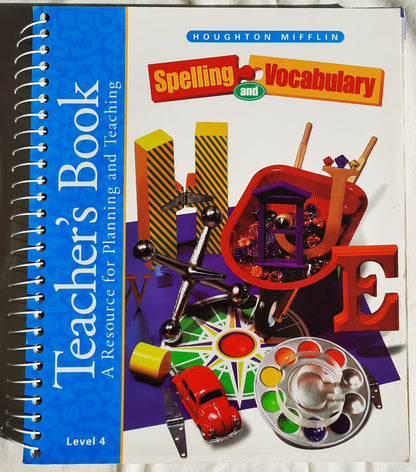 Spelling & Vocabulary Level 4 Teacher Edition by Houghton Mifflin Spiral-bound 1998