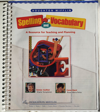 Spelling & Vocabulary Level 4 Teacher Edition by Houghton Mifflin Spiral-bound 1998